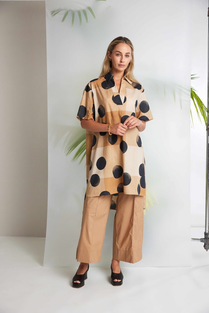 Tan Spot Print Tunic - NAS26276