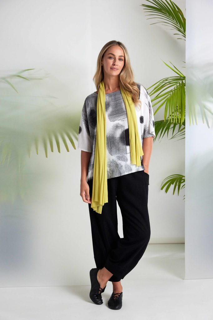 White & Black Faded Spot Tunic - NAS26311