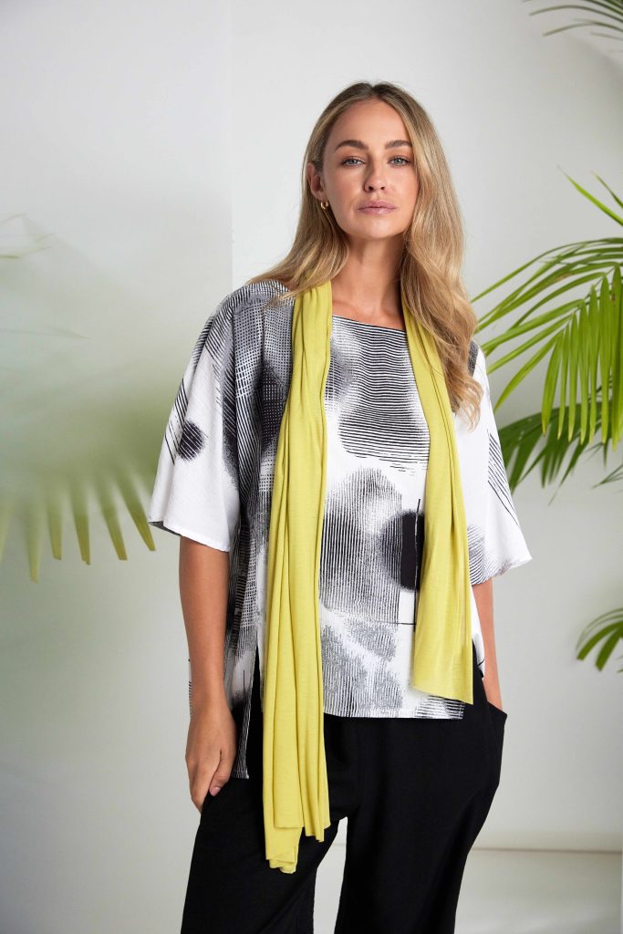 White & Black Faded Spot Tunic - NAS26311