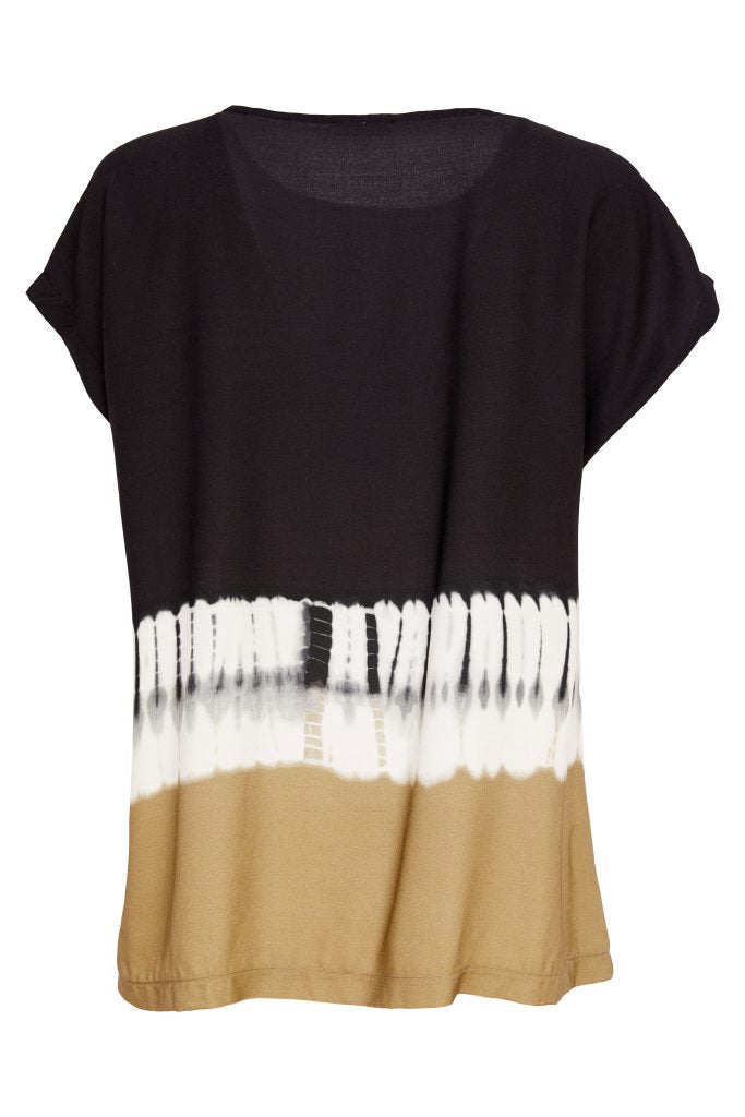 Black & Tan Border Print Top - NAS26317