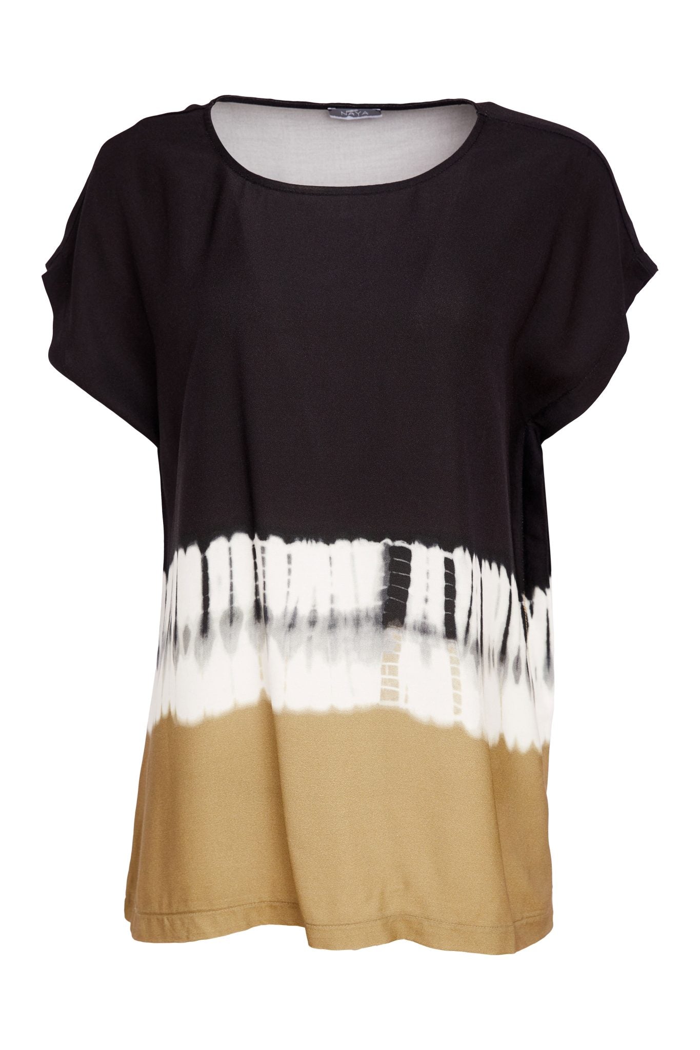 Black & Tan Border Print Top - NAS26317