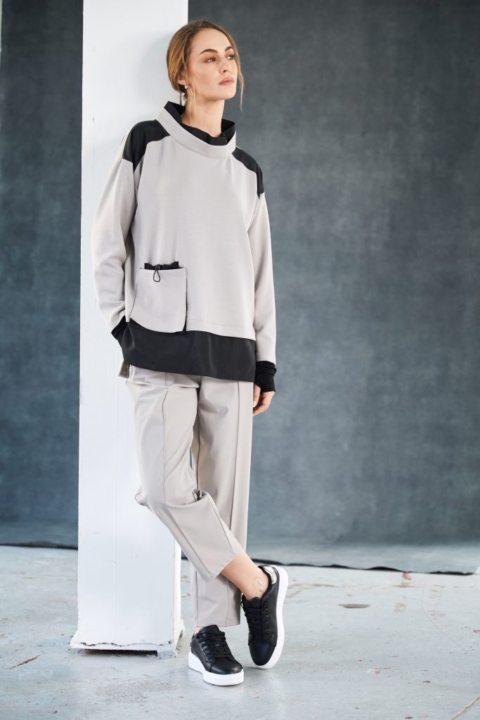 Taupe Slim Leg Trousers - NAW25143