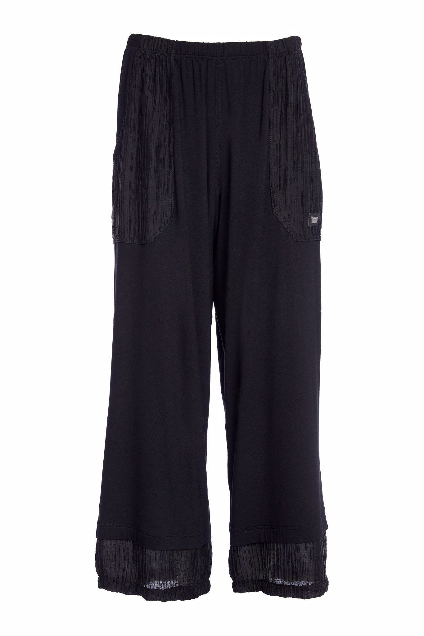 Black Crinkle Trousers - NAW25223