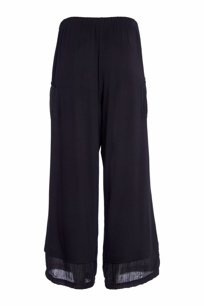 Black Crinkle Trousers - NAW25223