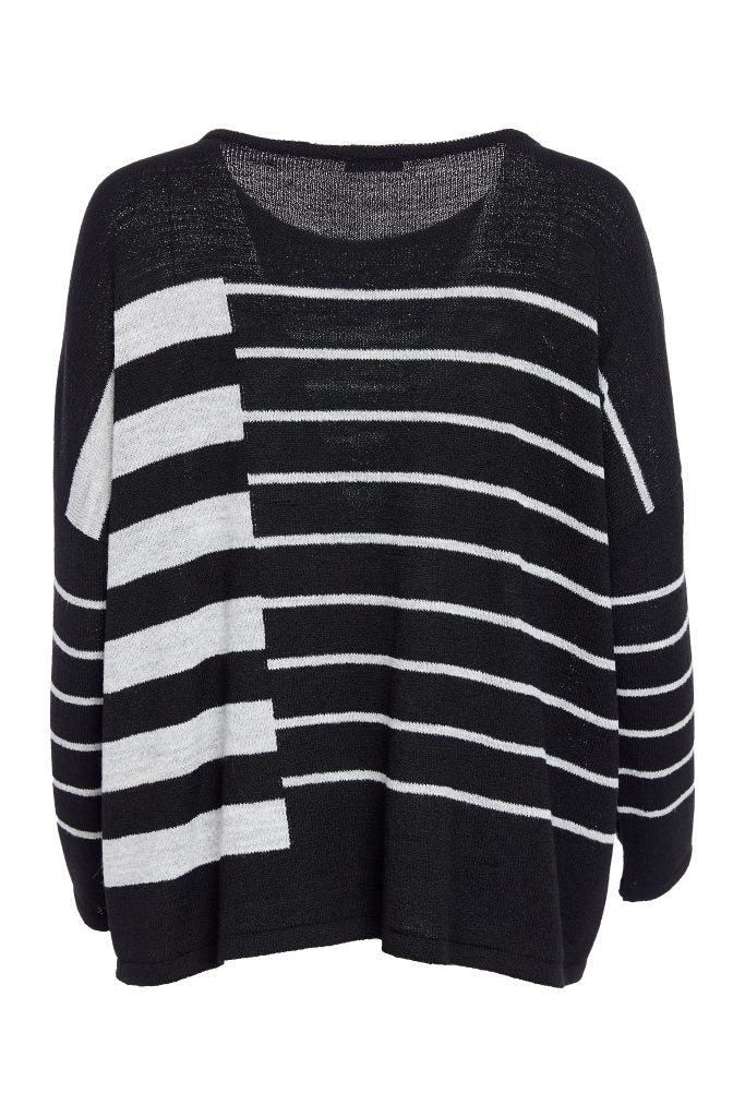Black & Silver Stripe Knit - NAW25240