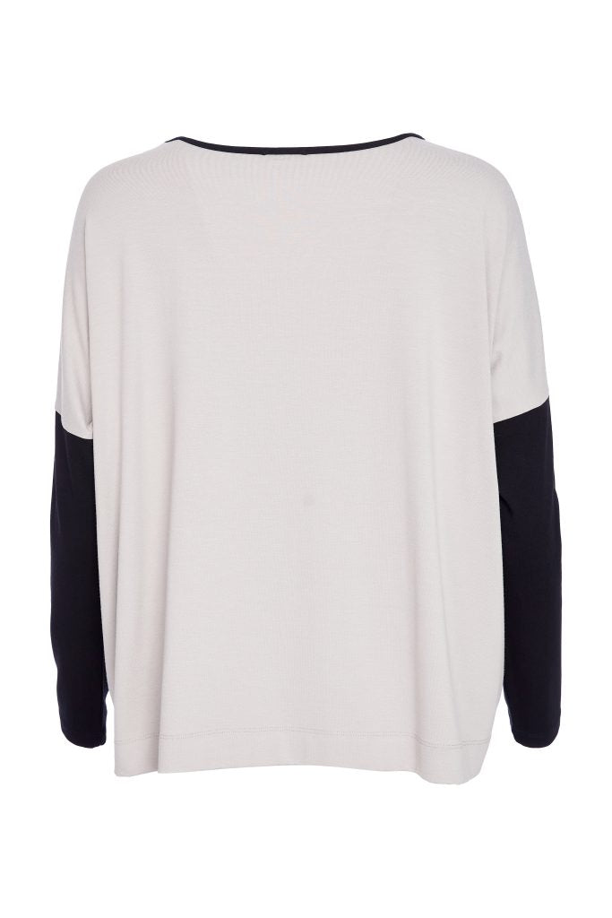 Taupe & Black Placement Top - NAW25308