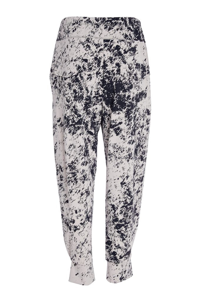 Taupe & Black Print Trousers - NAW25312