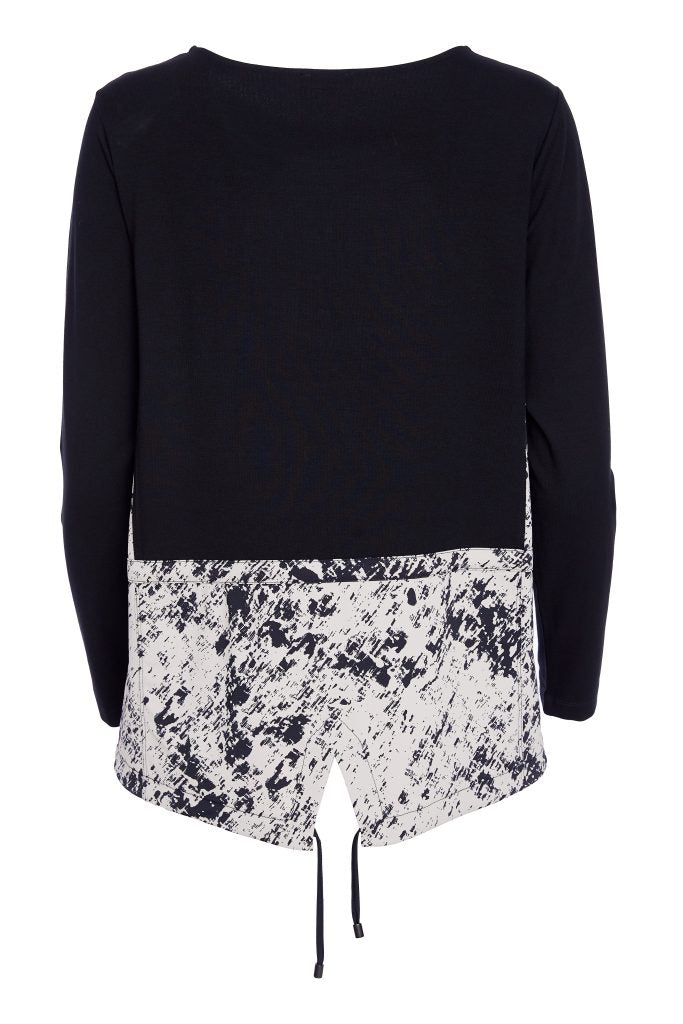 Taupe & Black Contrast Top - NAW25314