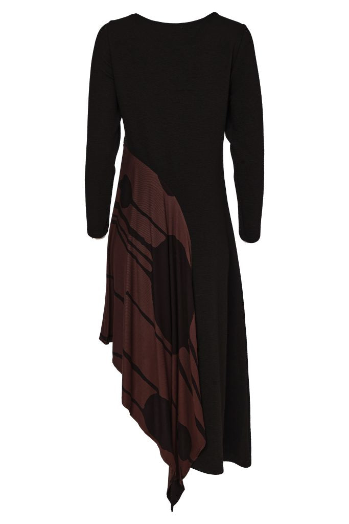 Black & Choko Jersey Dress - NAW26218