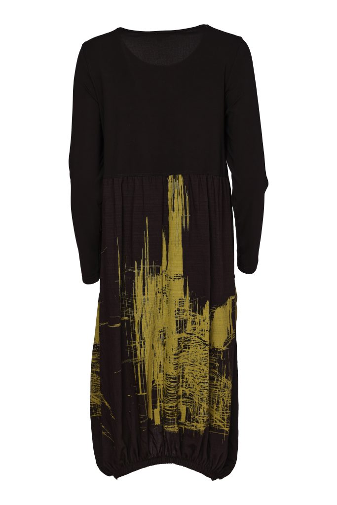 Black & Avocado Print Dress - NAW26240