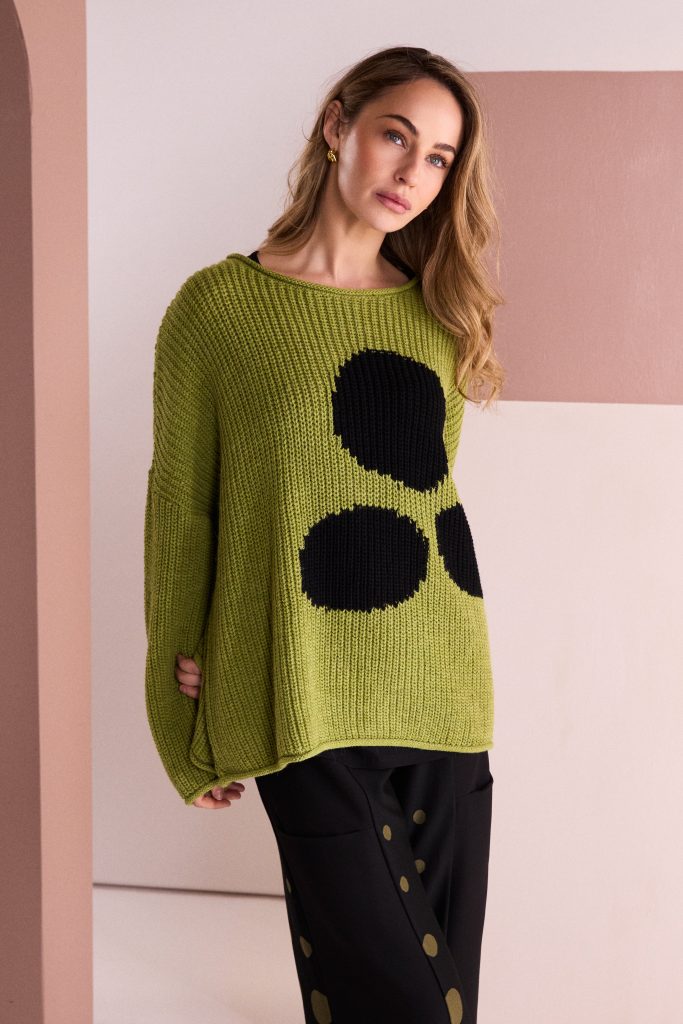 Avocado & Black Spot Sweater - NAW26261