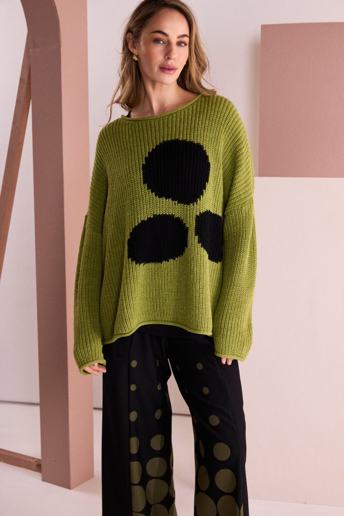 Avocado & Black Spot Sweater - NAW26261