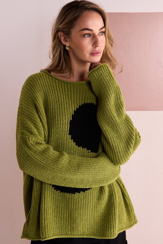 Avocado & Black Spot Sweater - NAW26261