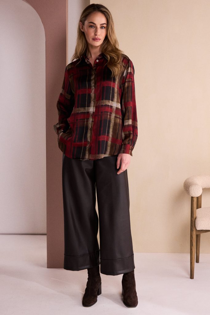 Clove Check Organza Shirt - NAW26289