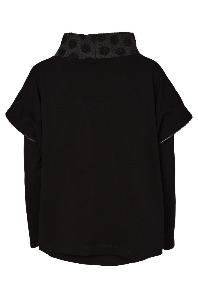 Black & Grey Jacquard Spot Top - NAW26311