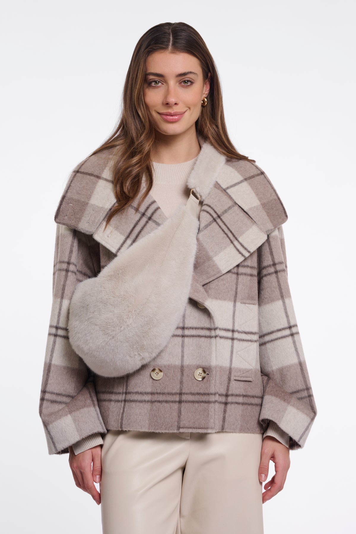 Nayla Birch Faux Fur Bag - 7002612