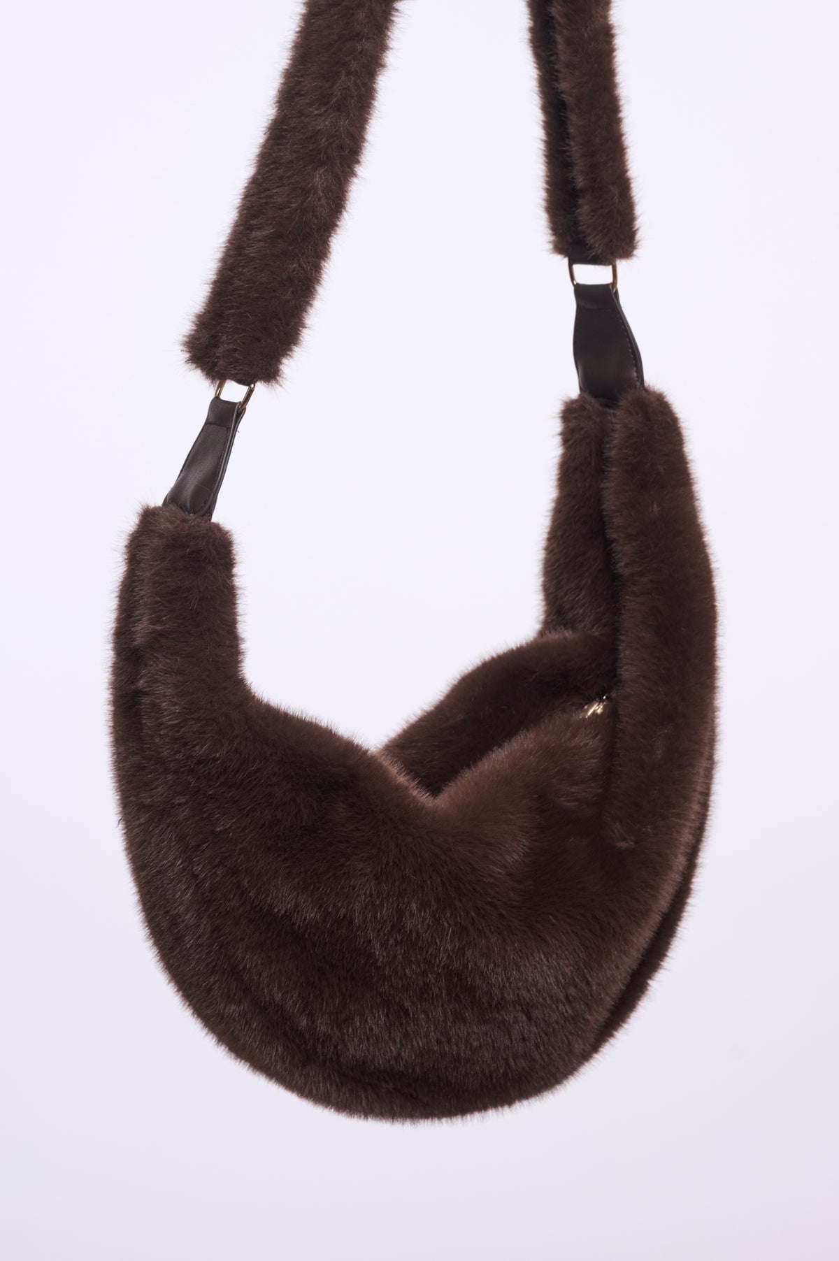 Nayla Coffee Faux Fur Bag - 7002612