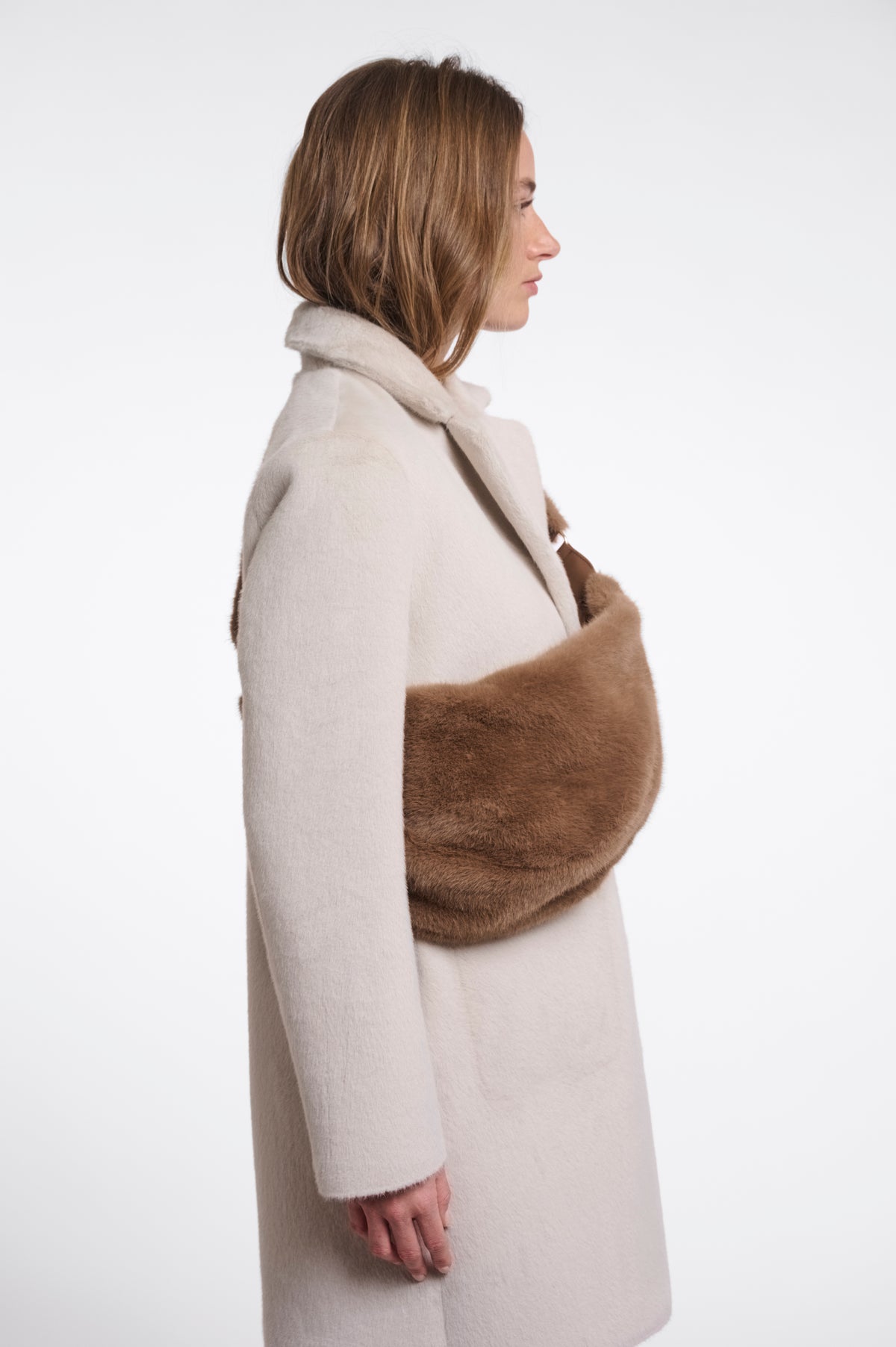 Nayla Toast Faux Fur Bag - 7002612