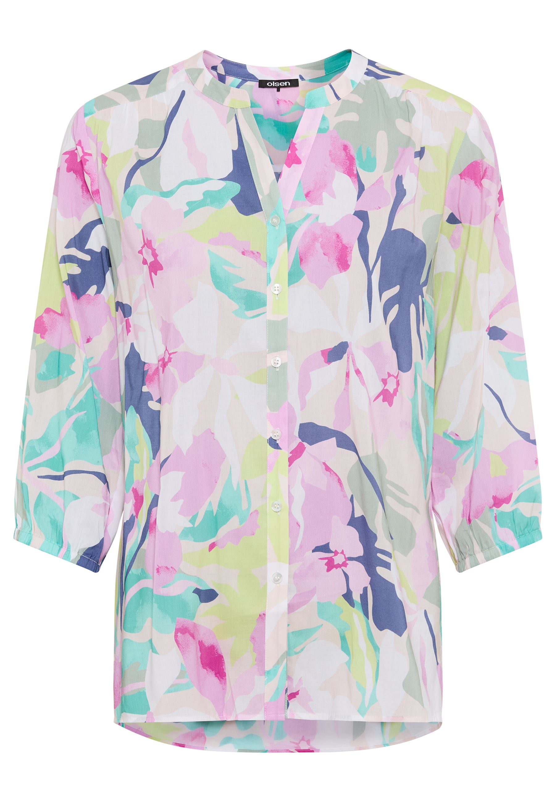 Pool Blue Floral Blouse - 12002217