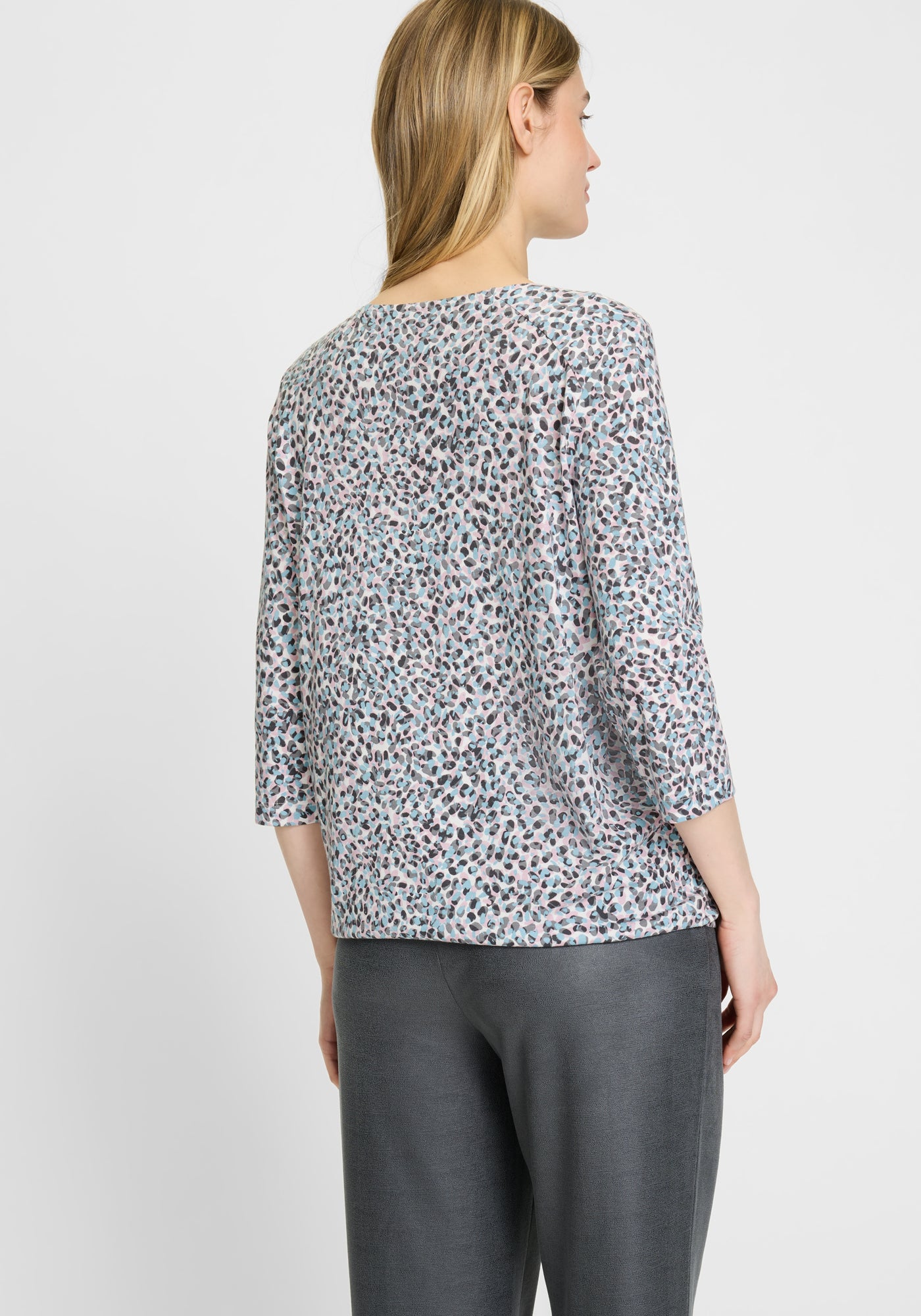 Satin Blue Print Top - 11105281
