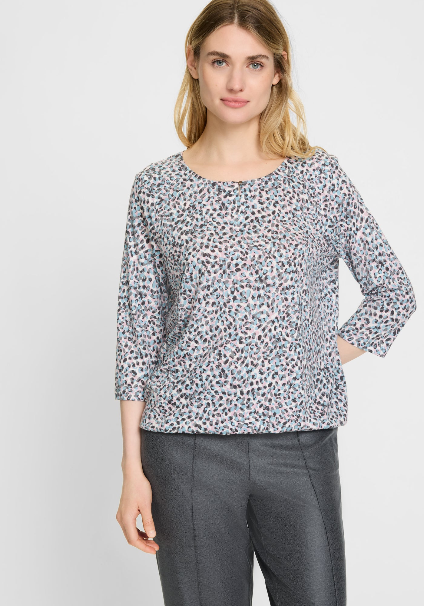 Satin Blue Print Top - 11105281