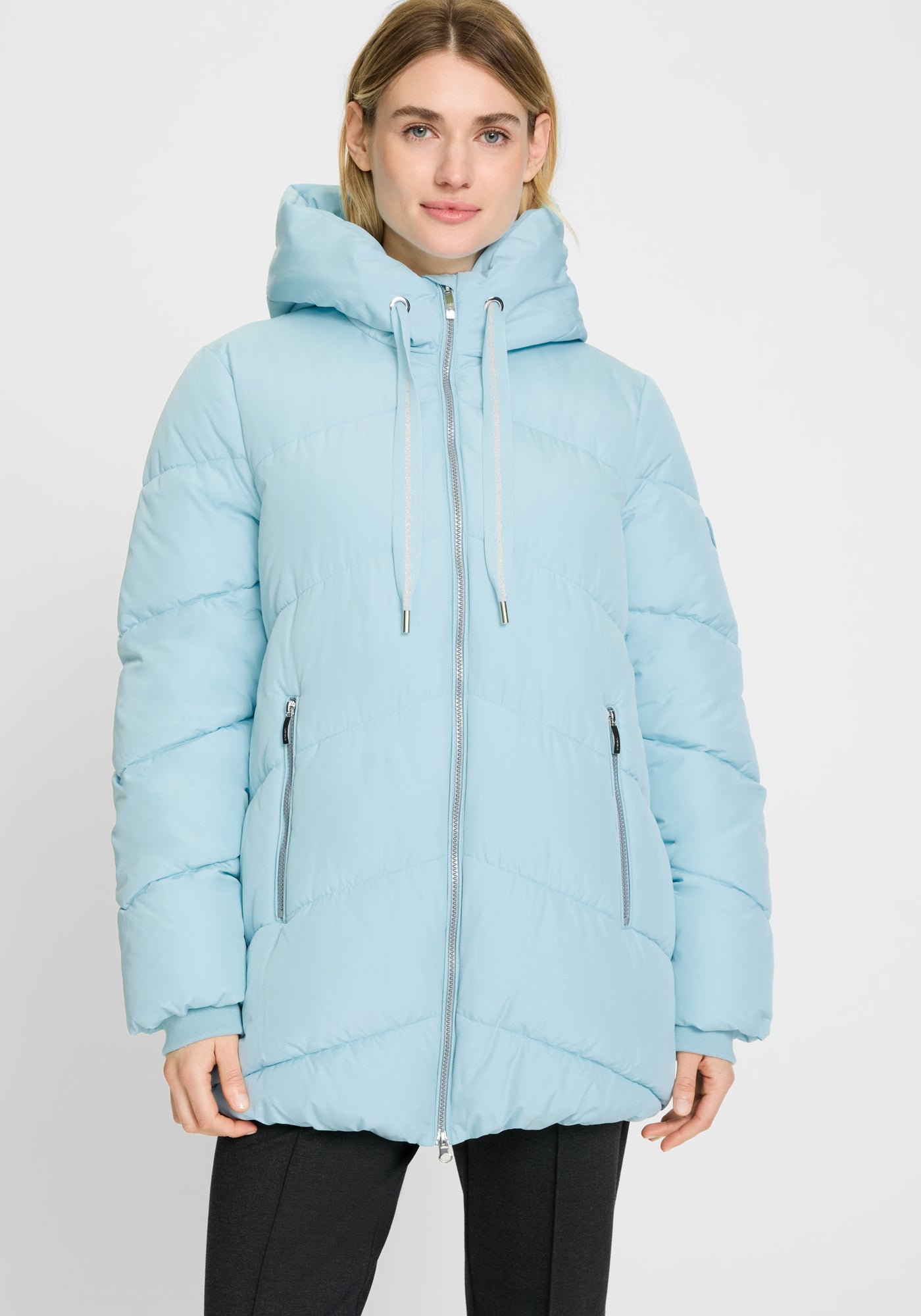 Satin Blue Padded Jacket - 15101435