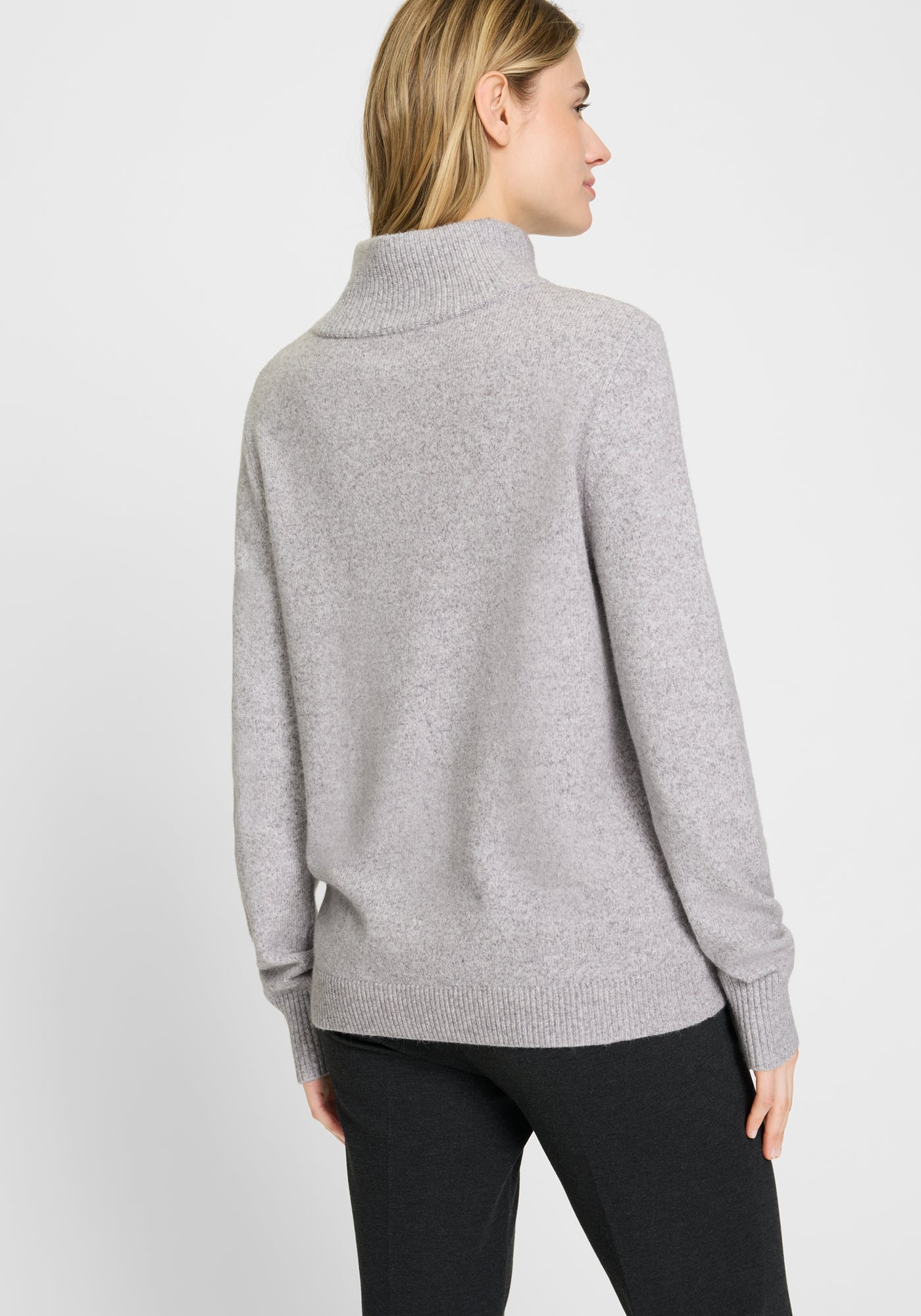 Misty Grey Zip Neck Sweater - 11004655