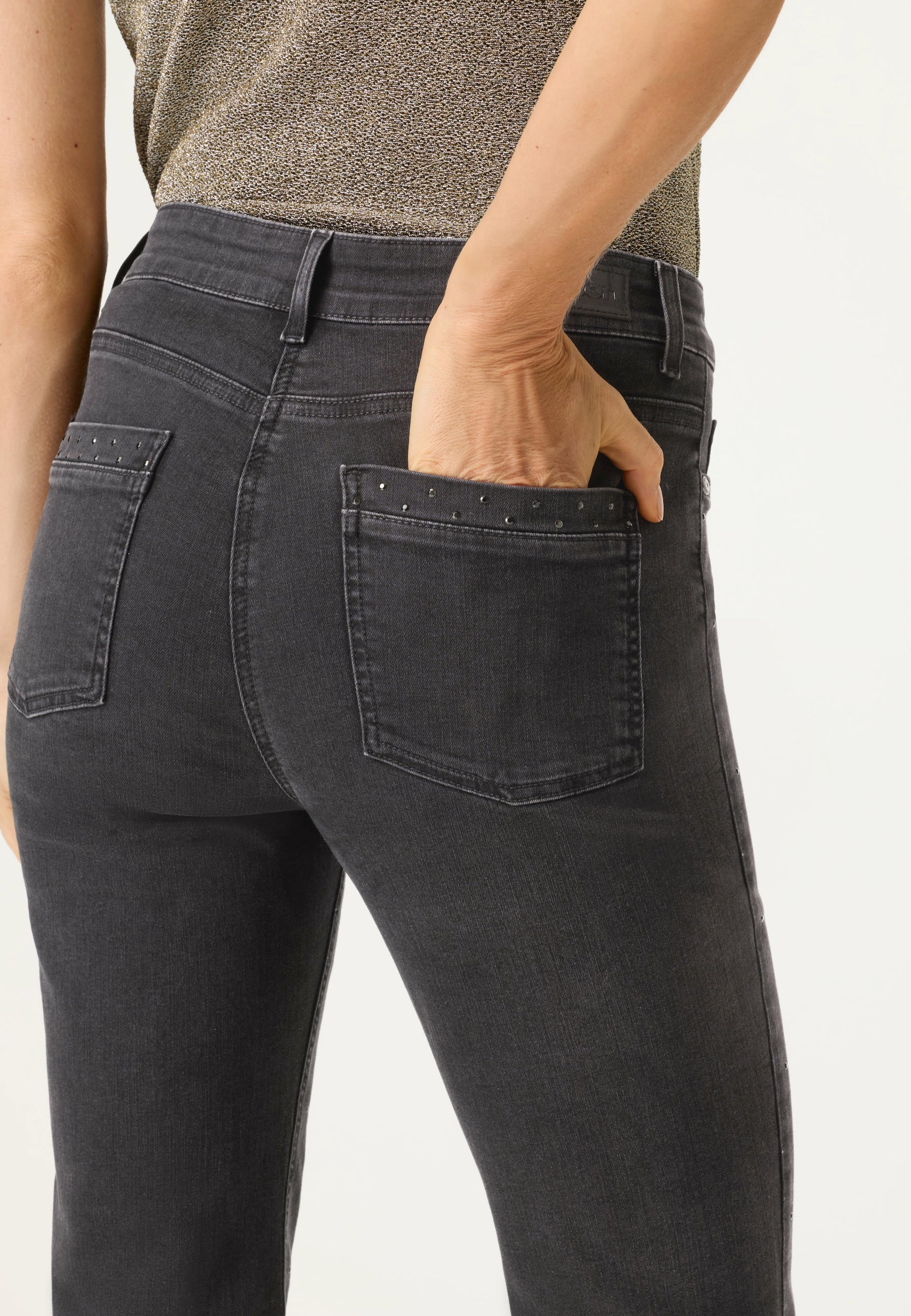 Black Cropped Jeans - 14002487