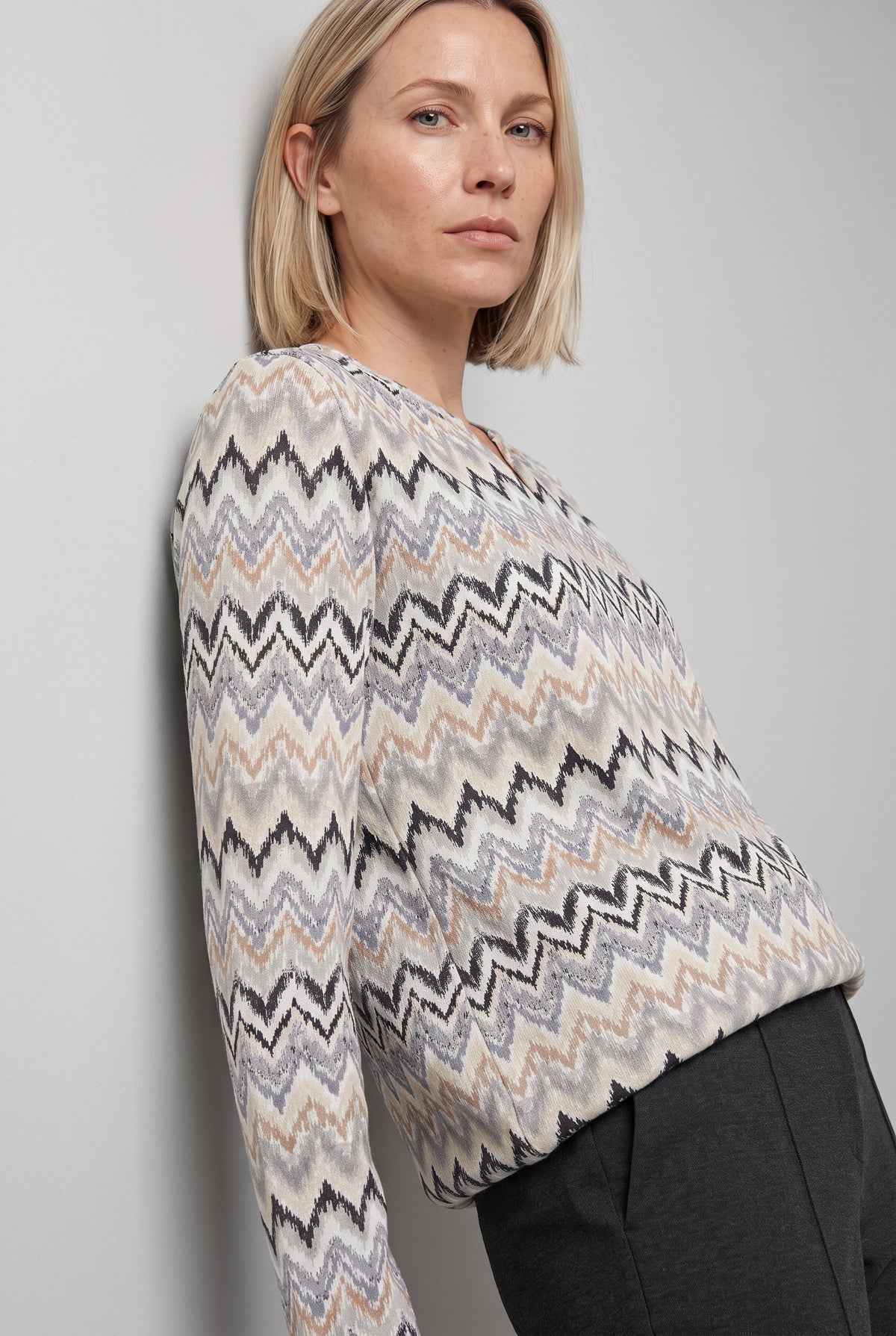 Almond Beige Print Top - 11105527