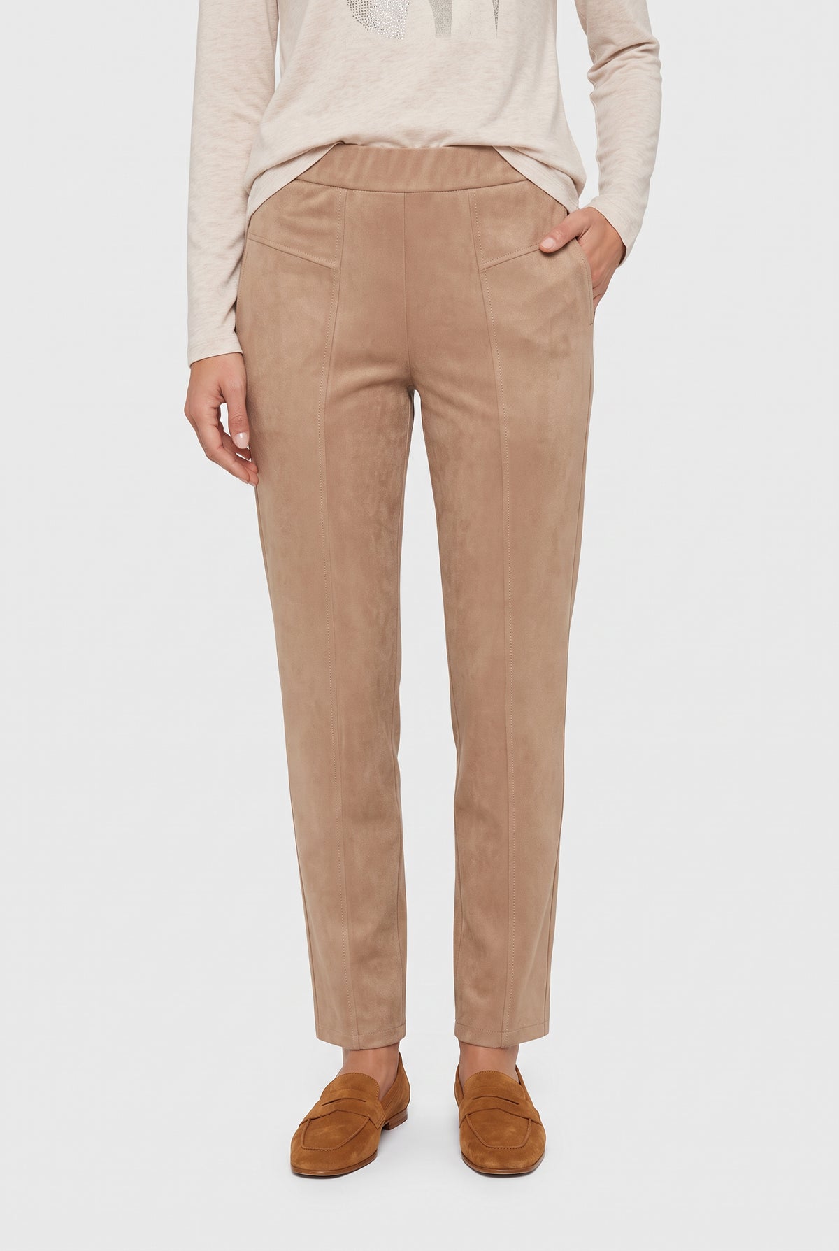 Faux Suede Hazelnut Trousers - 14002568