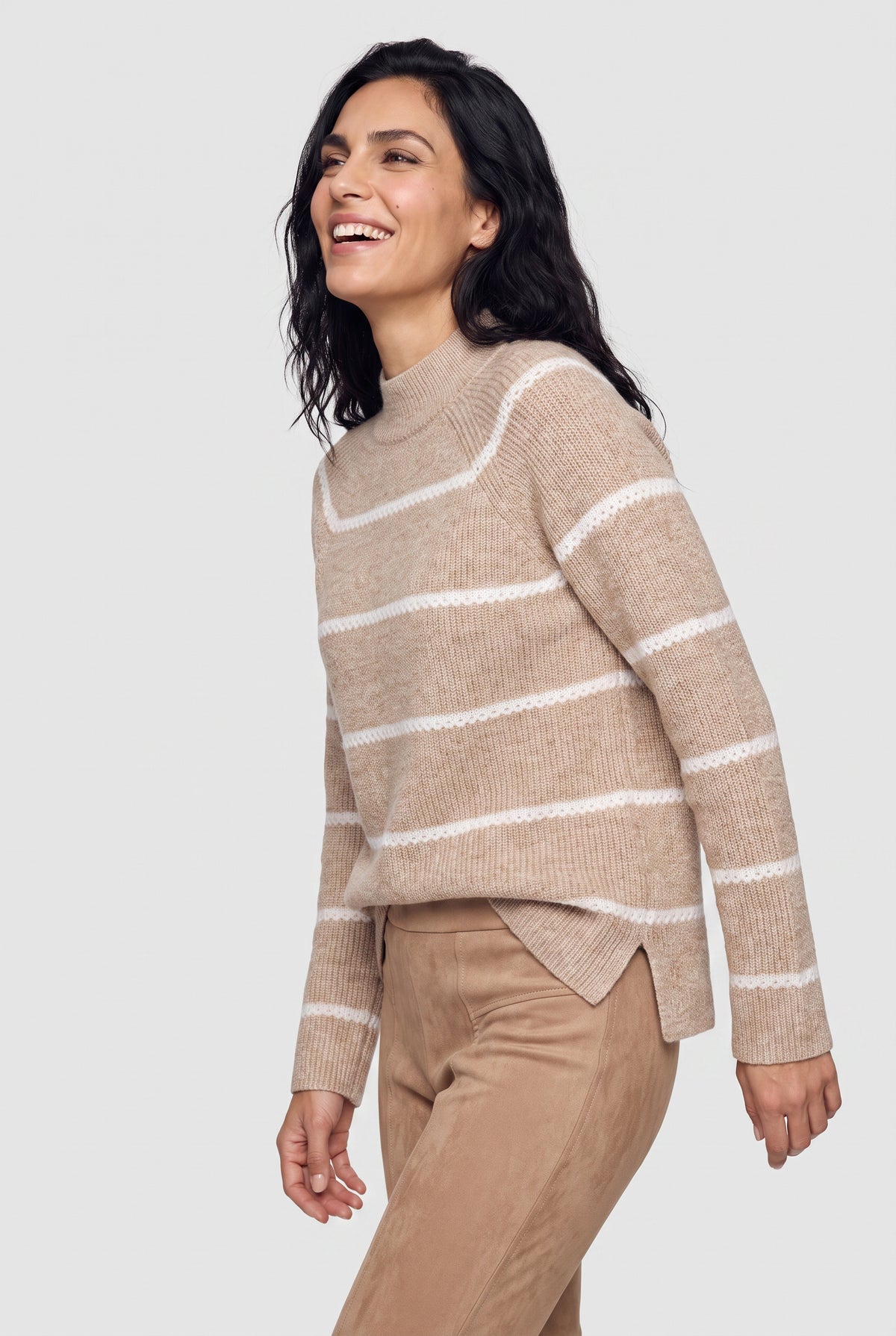 Hazelnut Melange Stripe Pullover - 11004970