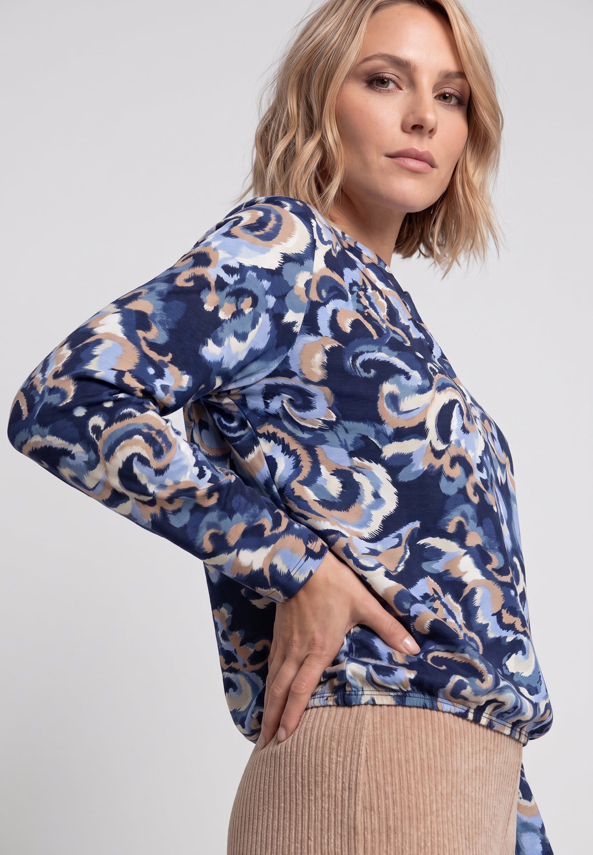 Ink Blue Print Top - 11105511