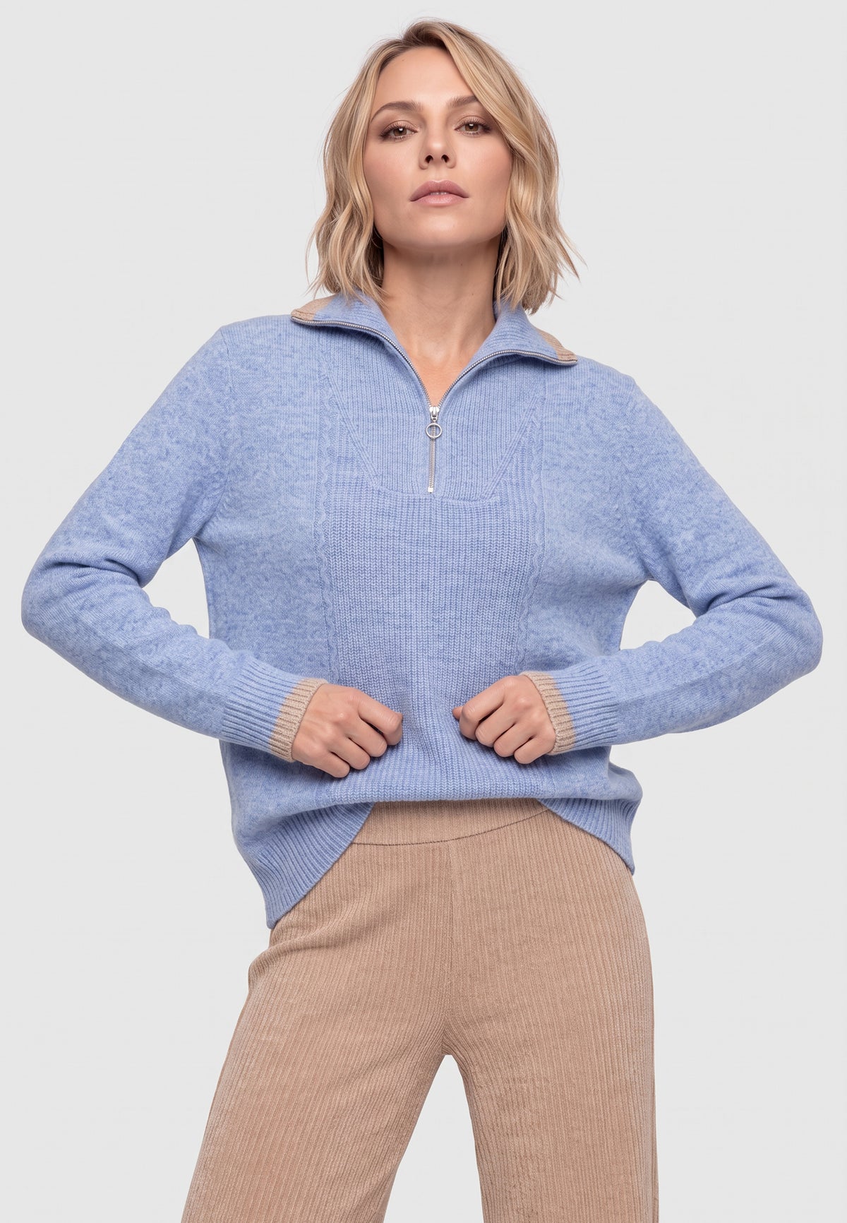 River Blue Melange Zip Pullover - 11004939