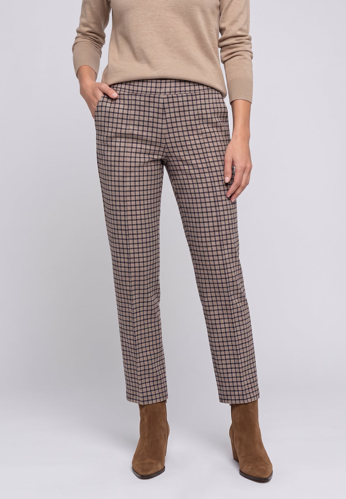 Hazelnut Check Trousers - 14002225