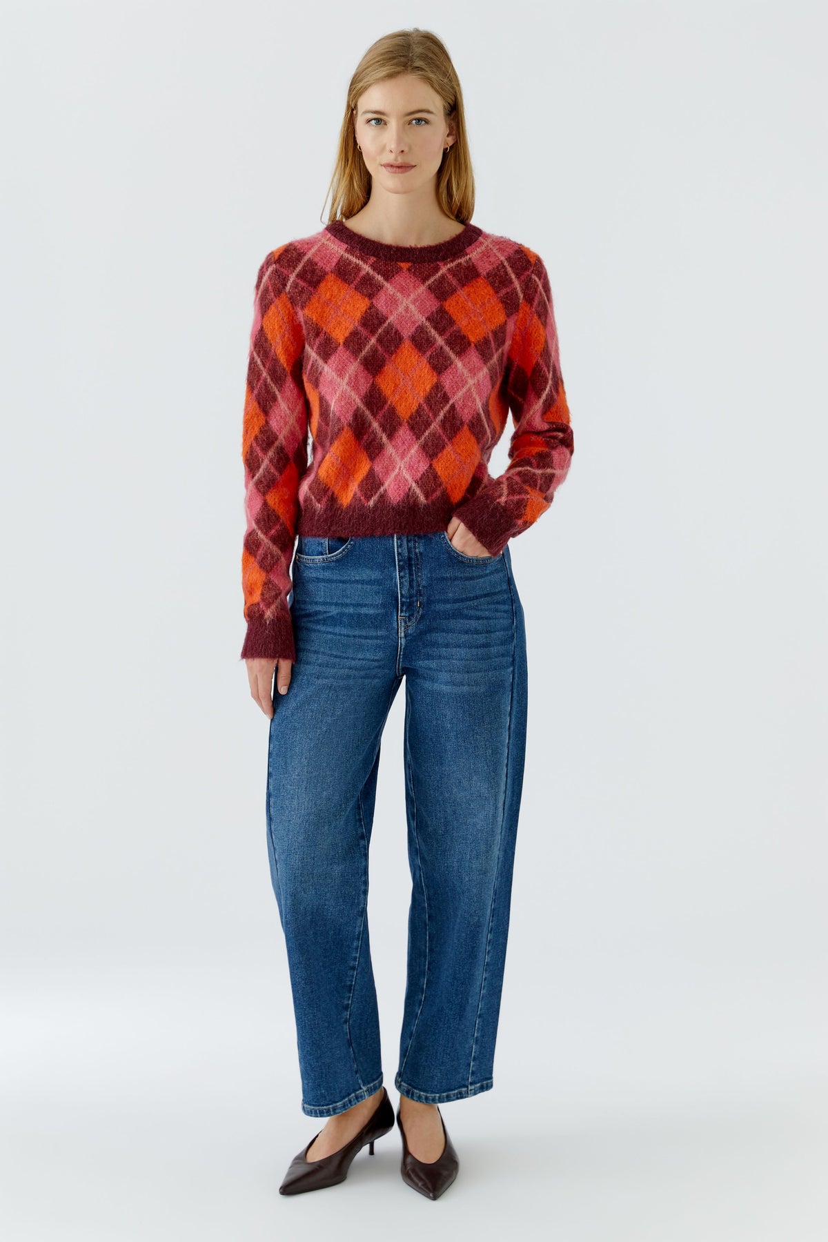 Dark Red Argyle Sweater - 99849