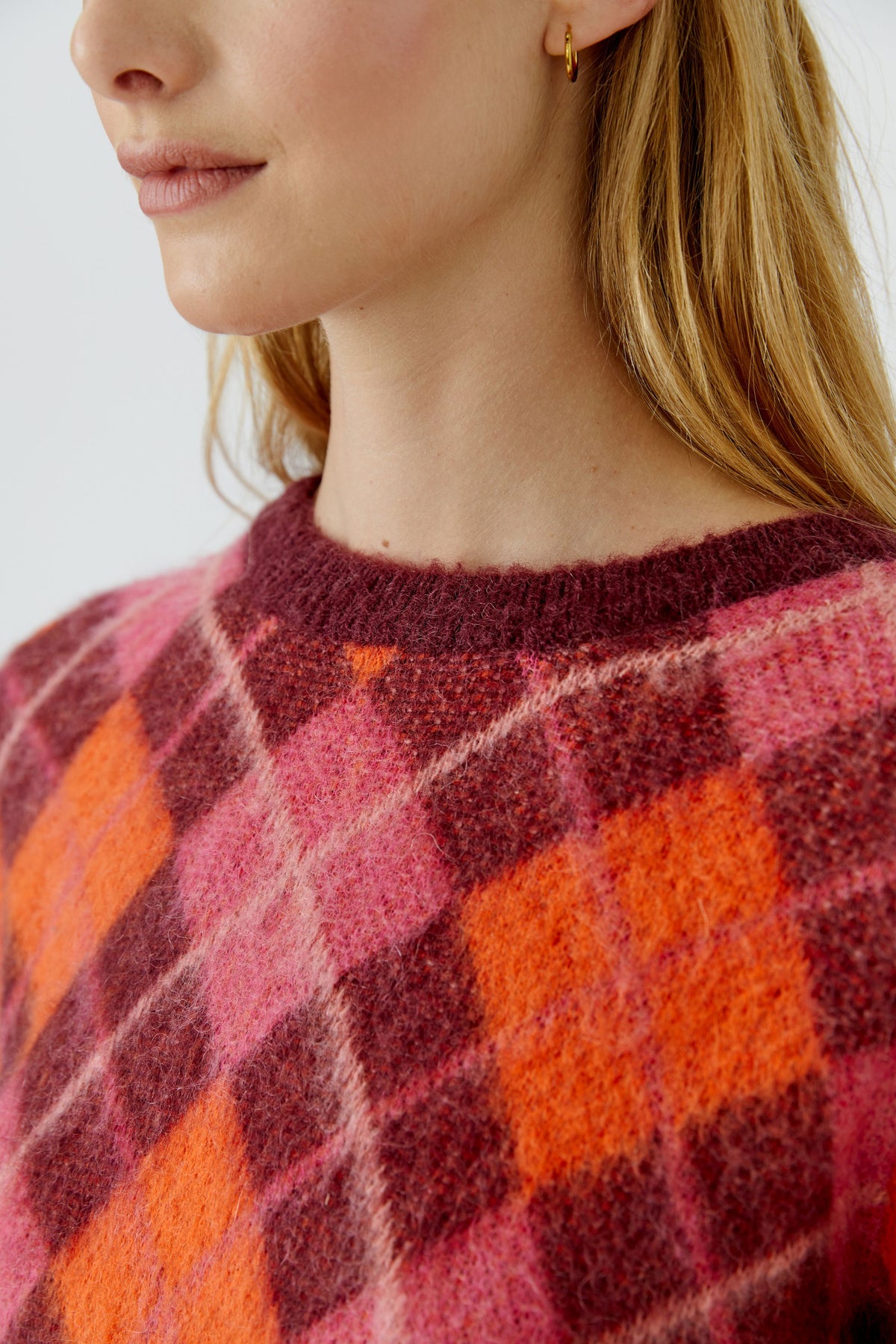 Dark Red Argyle Sweater - 99849
