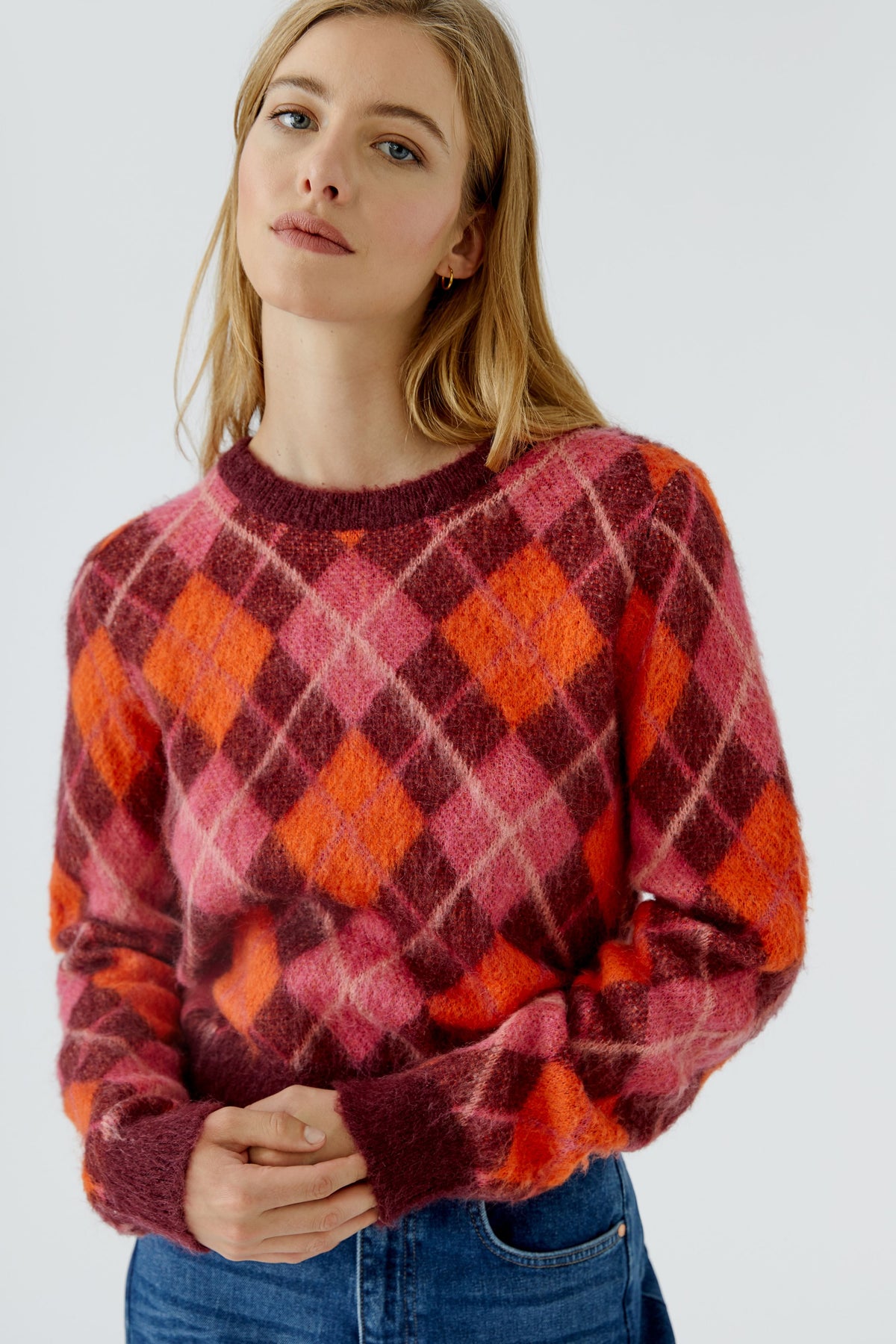 Dark Red Argyle Sweater - 99849