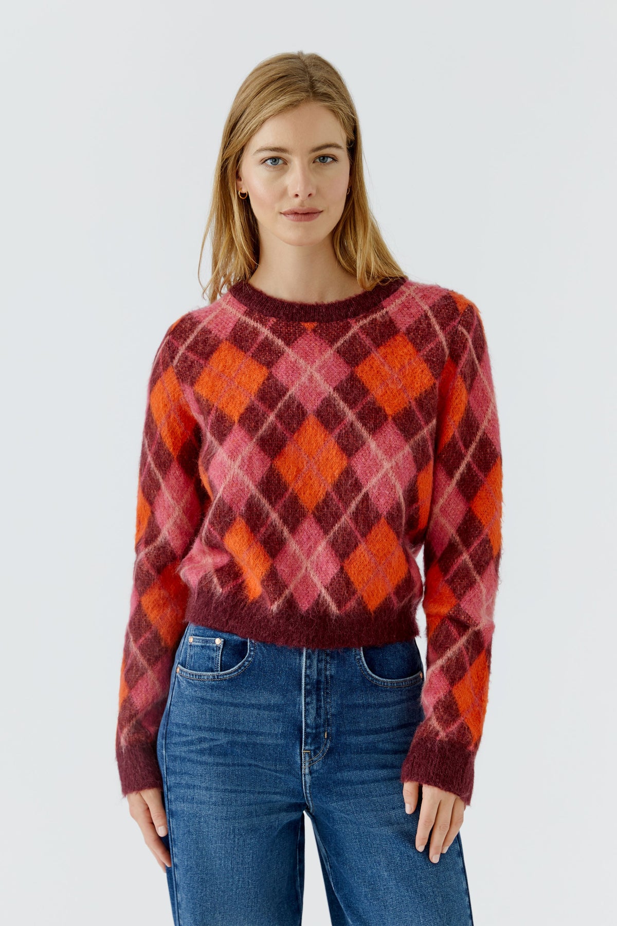 Dark Red Argyle Sweater - 99849