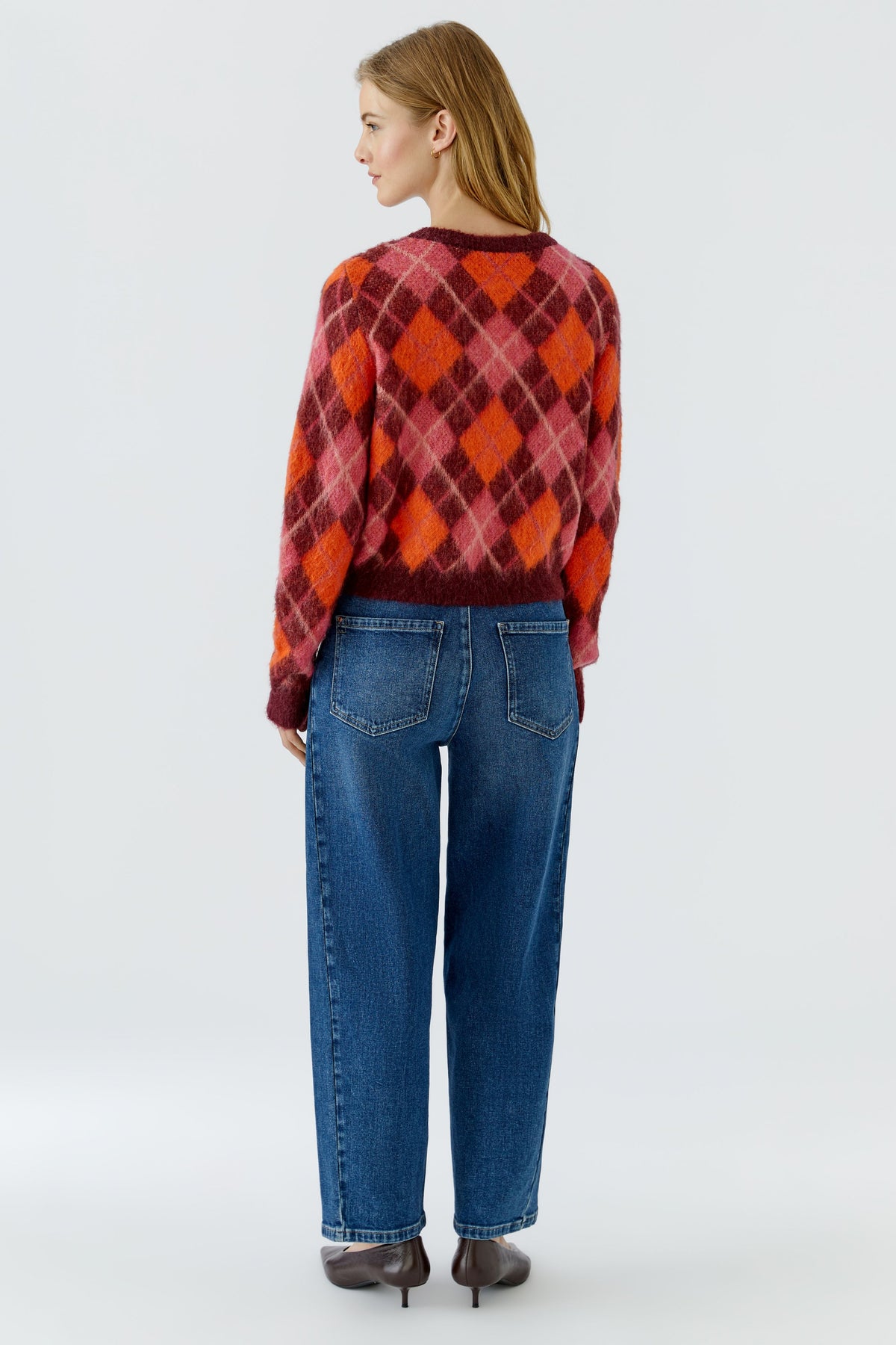 Dark Red Argyle Sweater - 99849