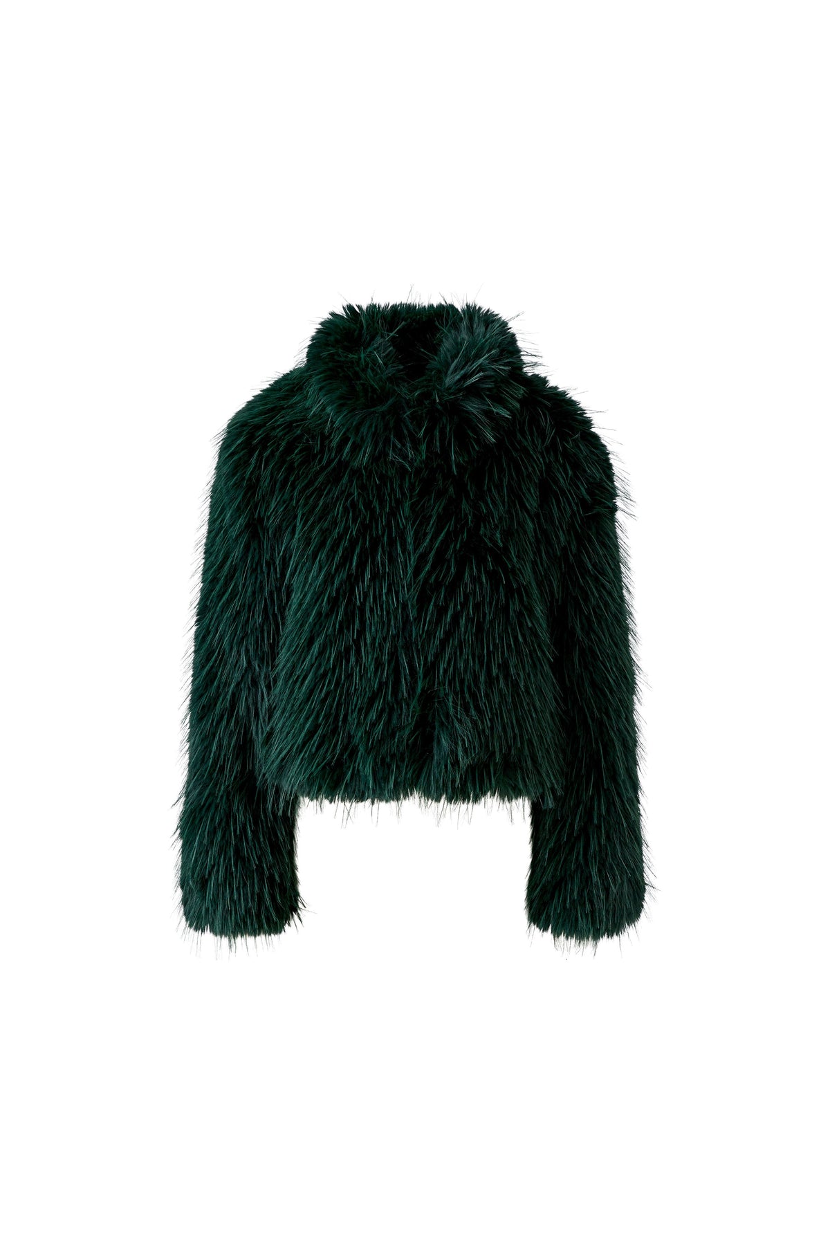 Dark Green Faux Fur Jacket - 100473