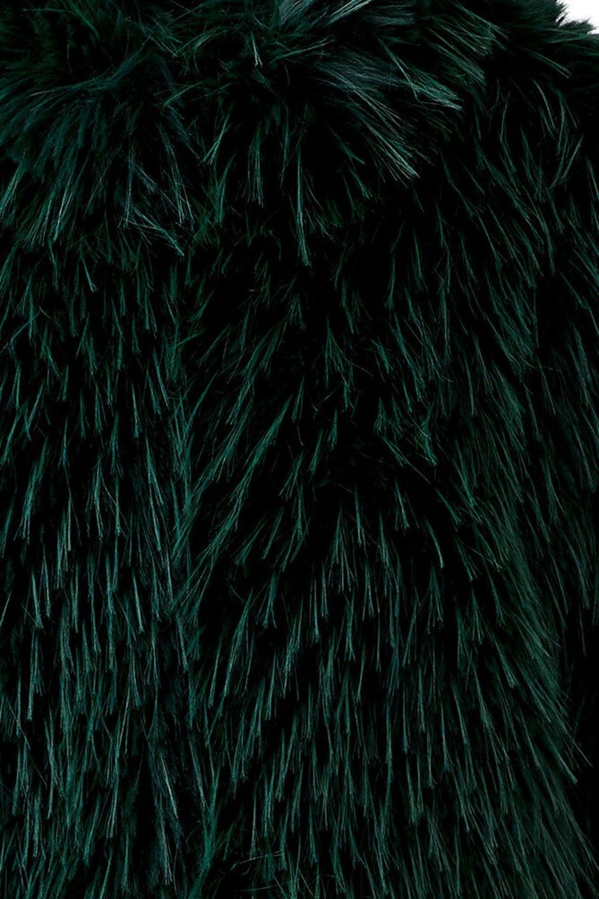 Dark Green Faux Fur Jacket - 100473