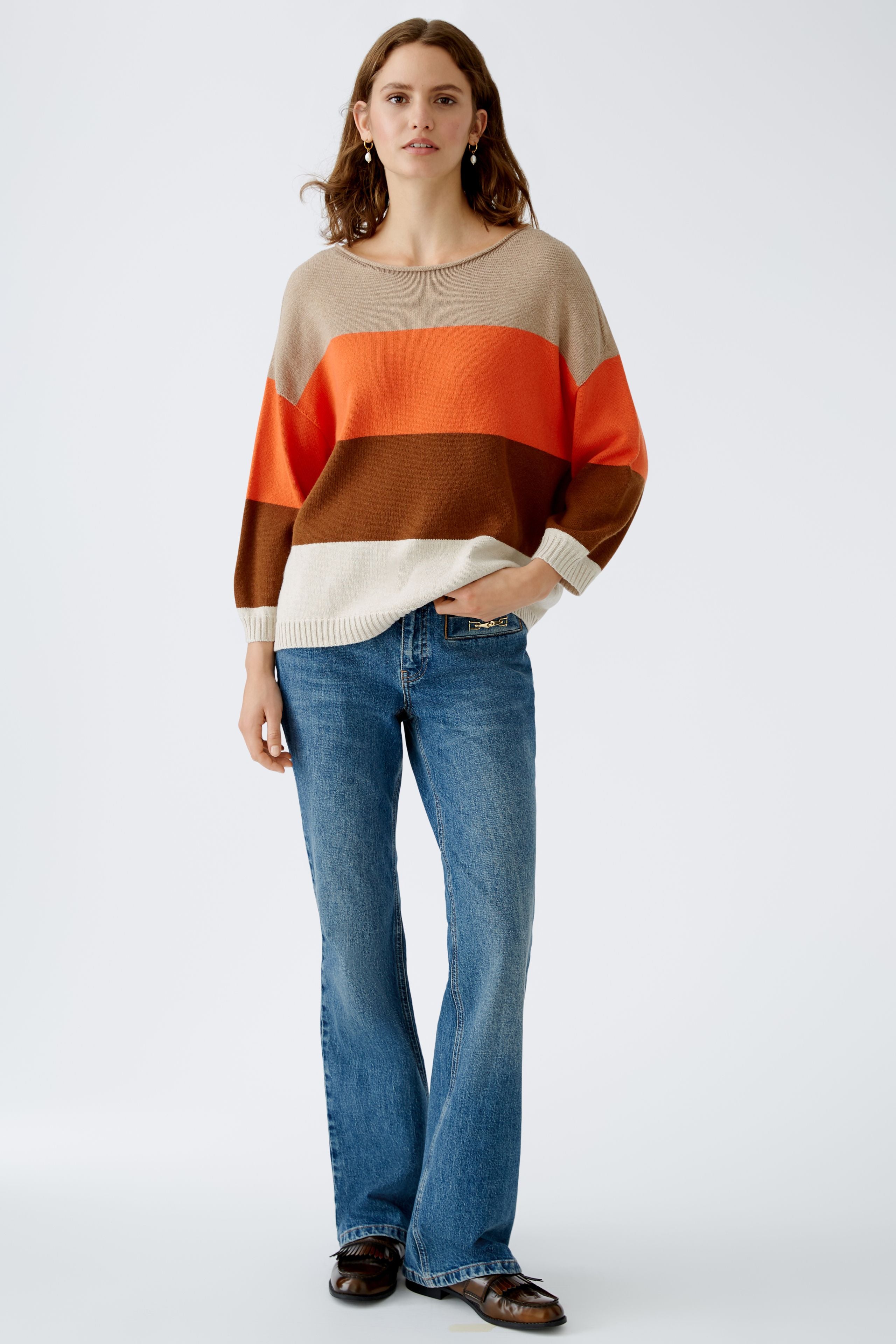 Stone Red Striped Jumper 90175