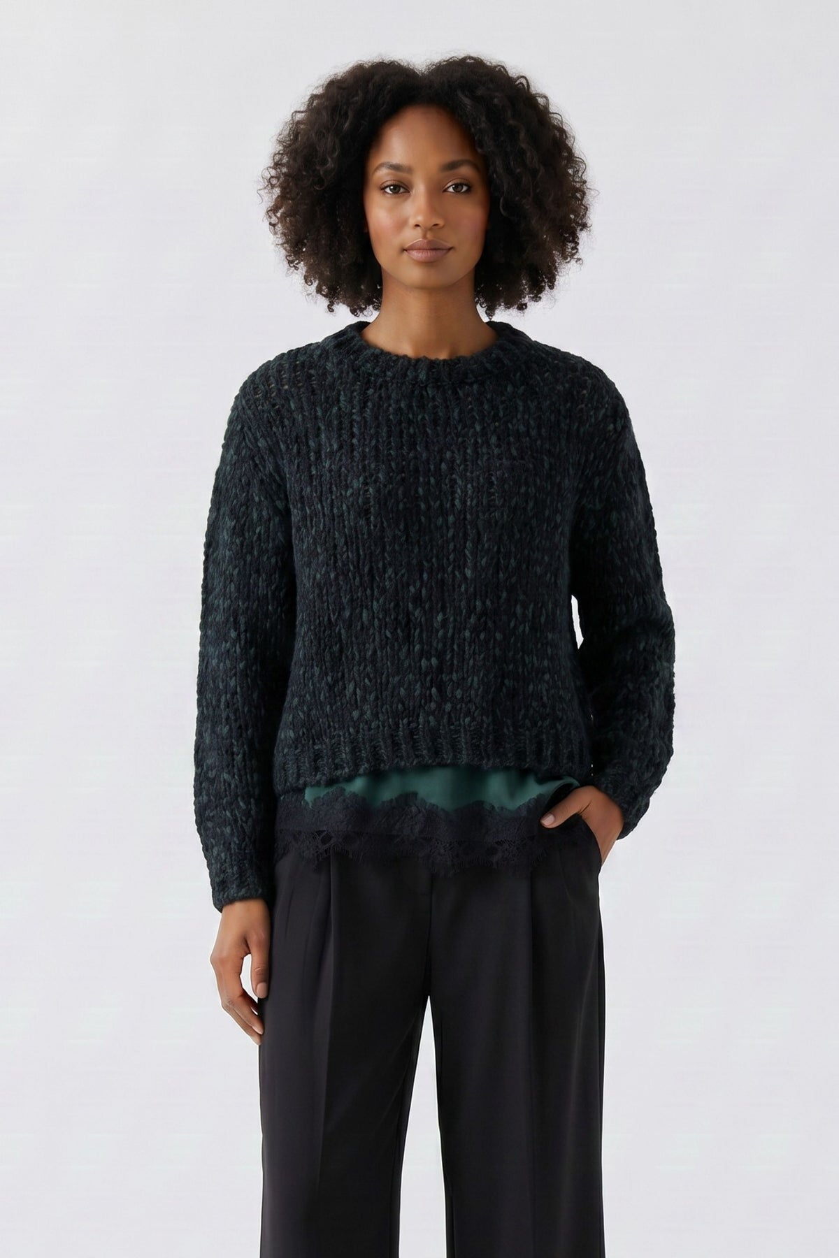 Black Green Sweater - 99837