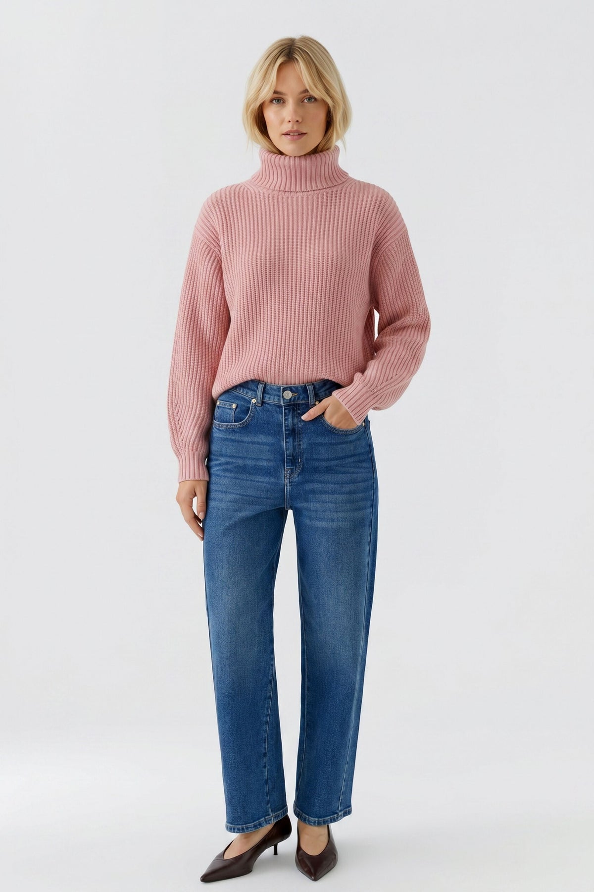 Rose Elegance Ribbed Pullover - 99801