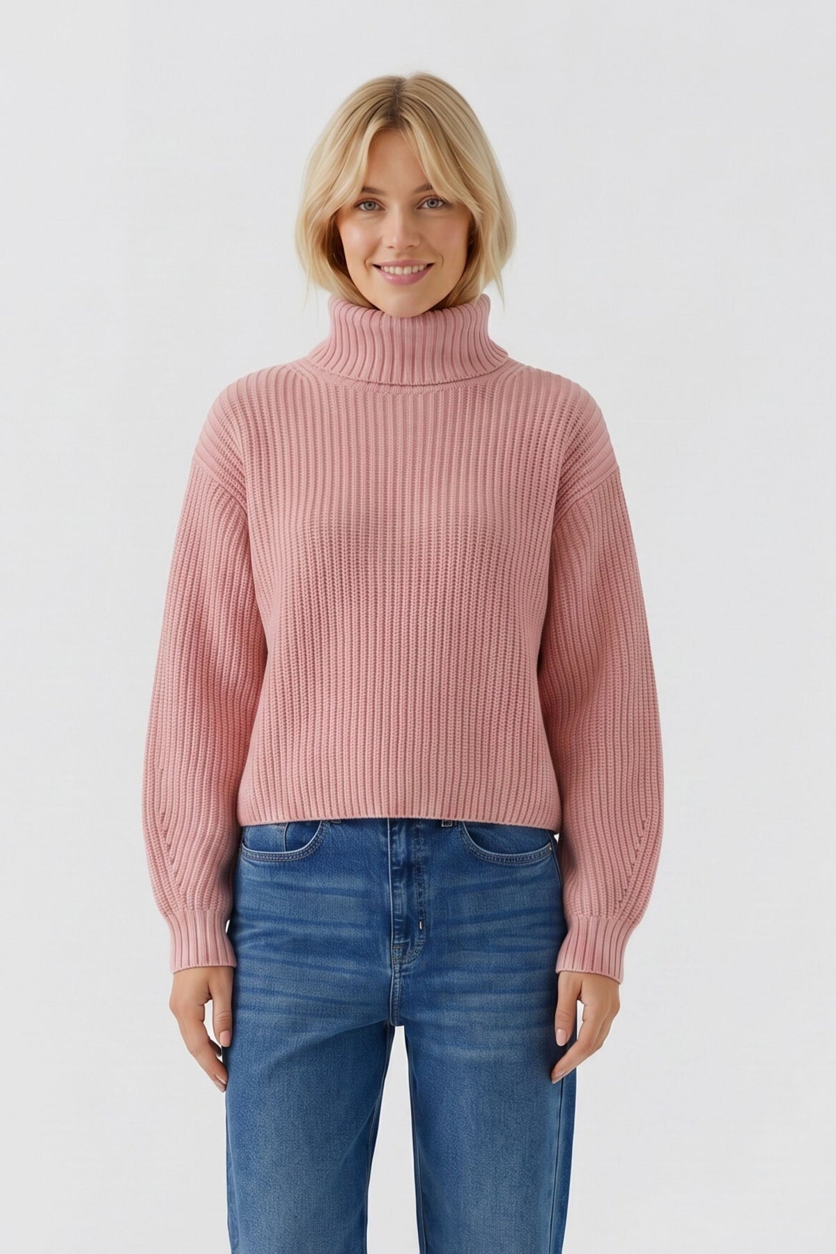 Rose Elegance Ribbed Pullover - 99801