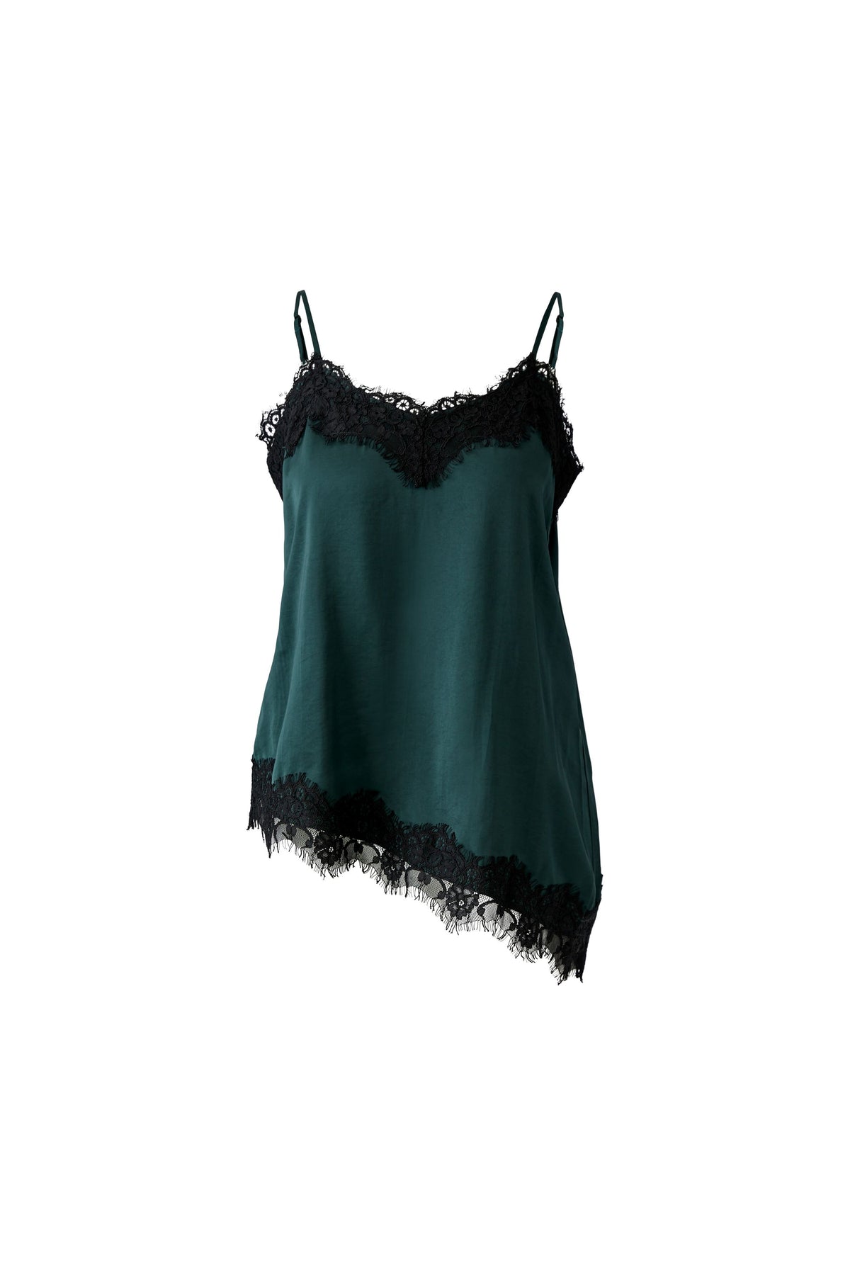 Scarab Lace Trim Satin Cami - 100004