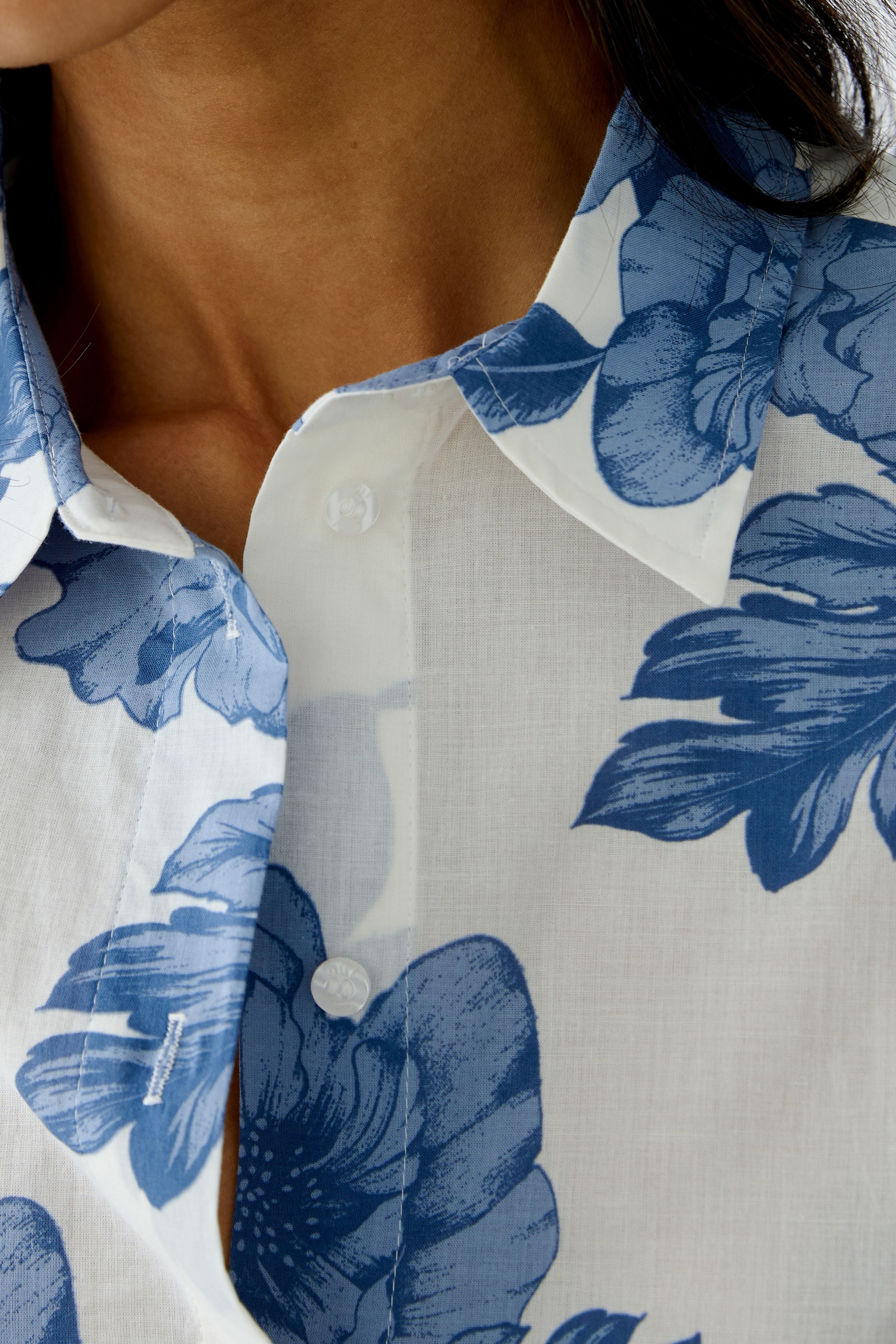 Blue Floral Print Shirt - 92934