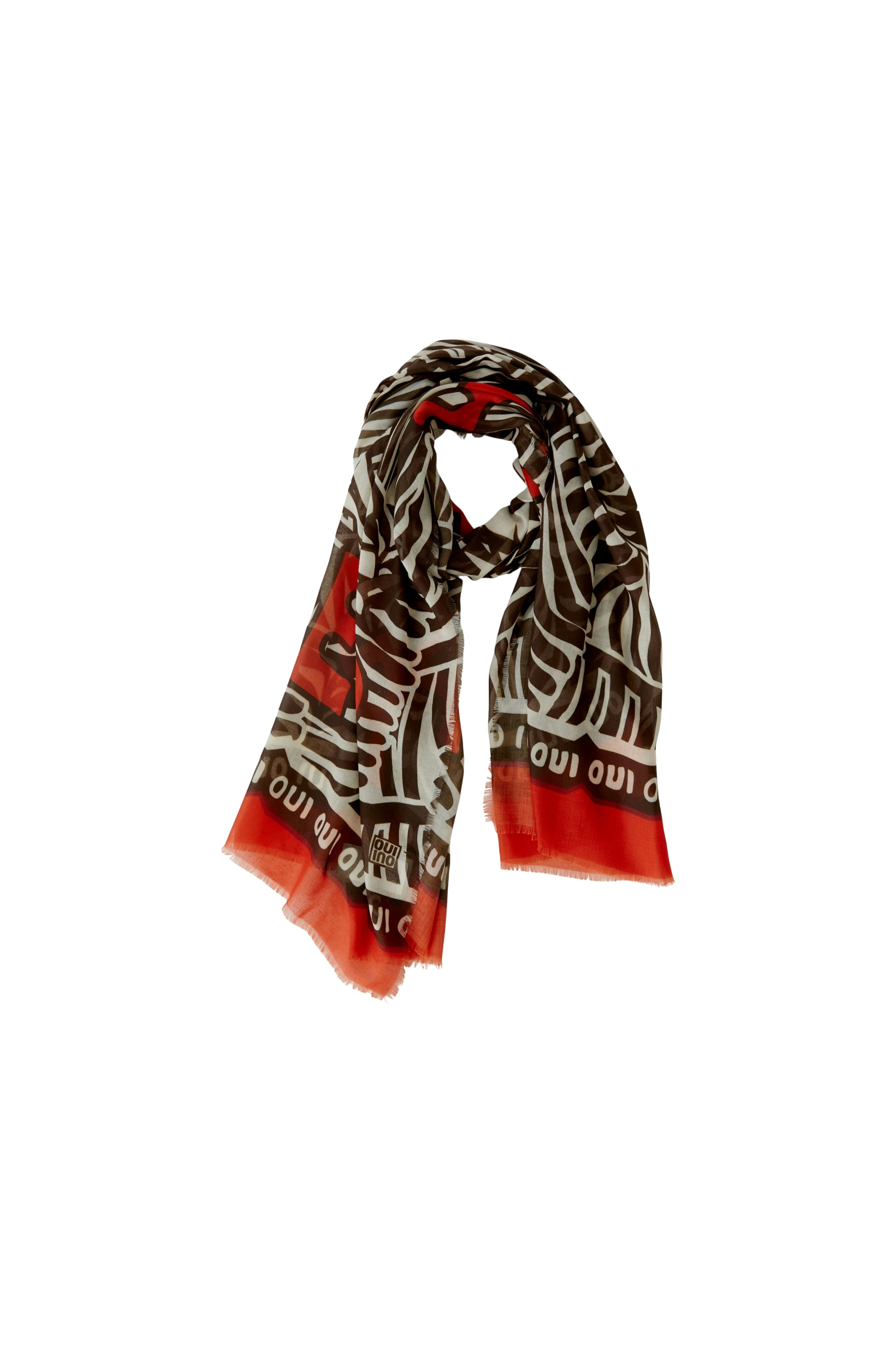 Dark Brown & Red Scarf - 97273