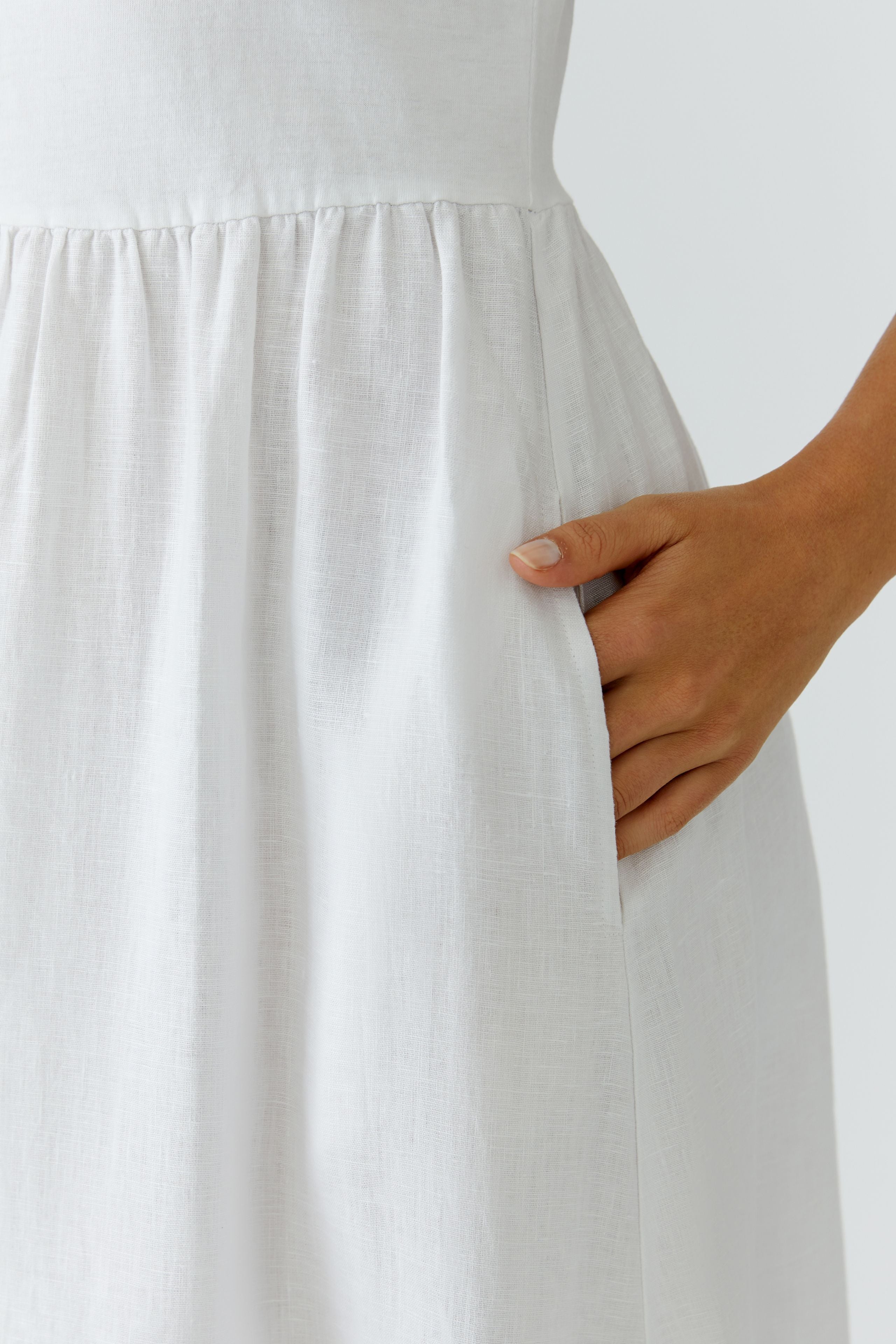 Optic White Midi Dress - 97169