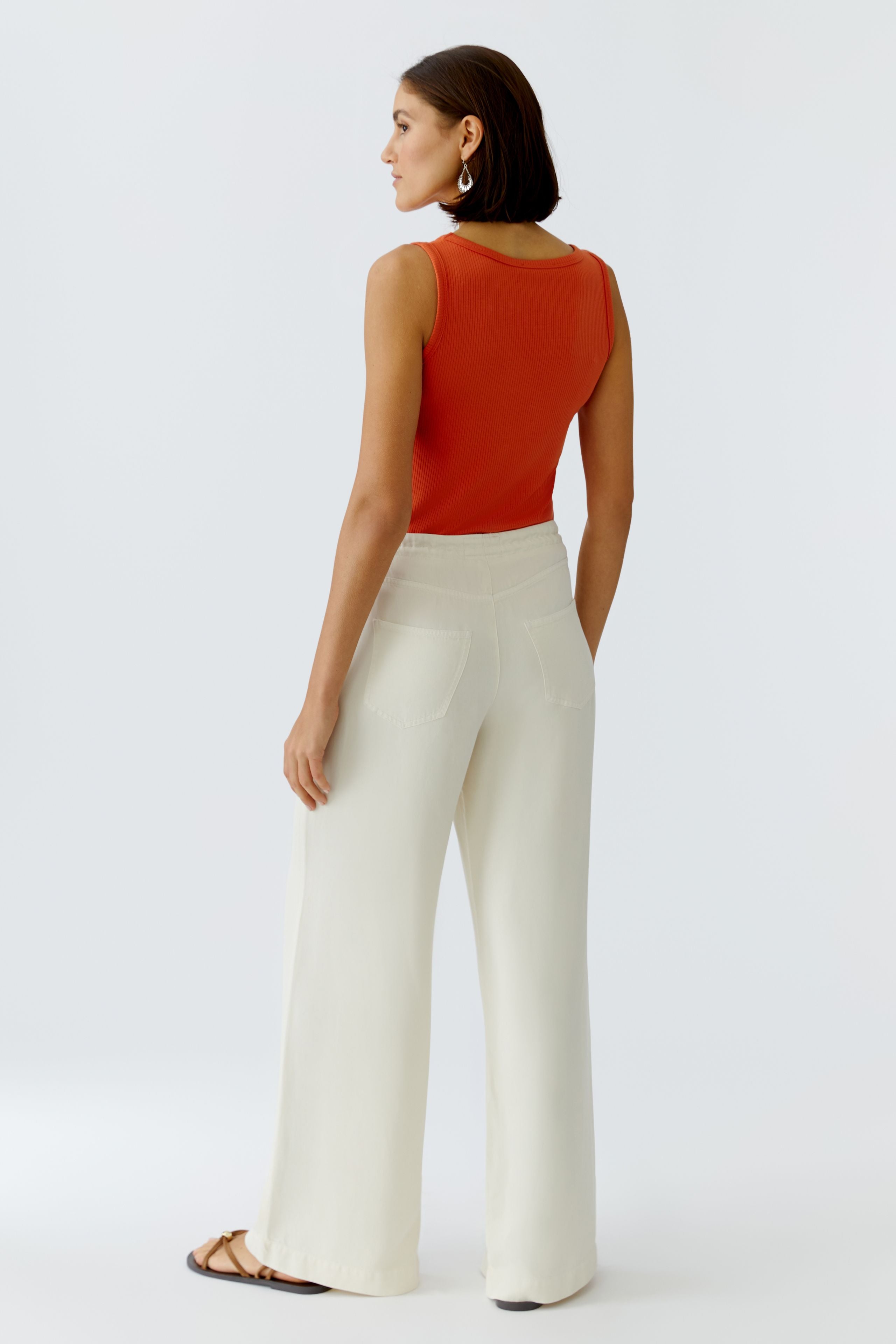 Off White Drawstring Trousers - 98292